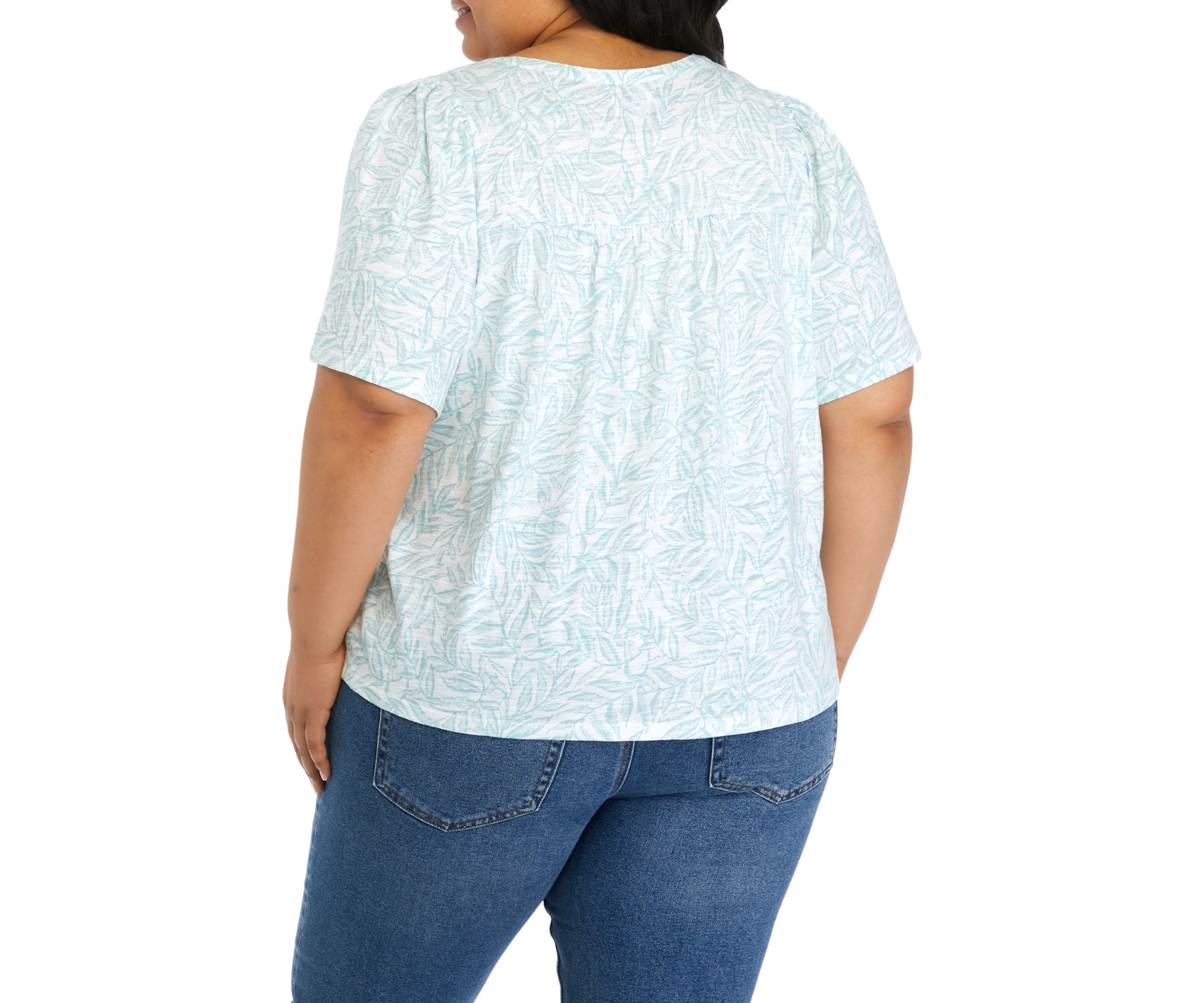 Plus Size Short Sleeve Pintuck Top