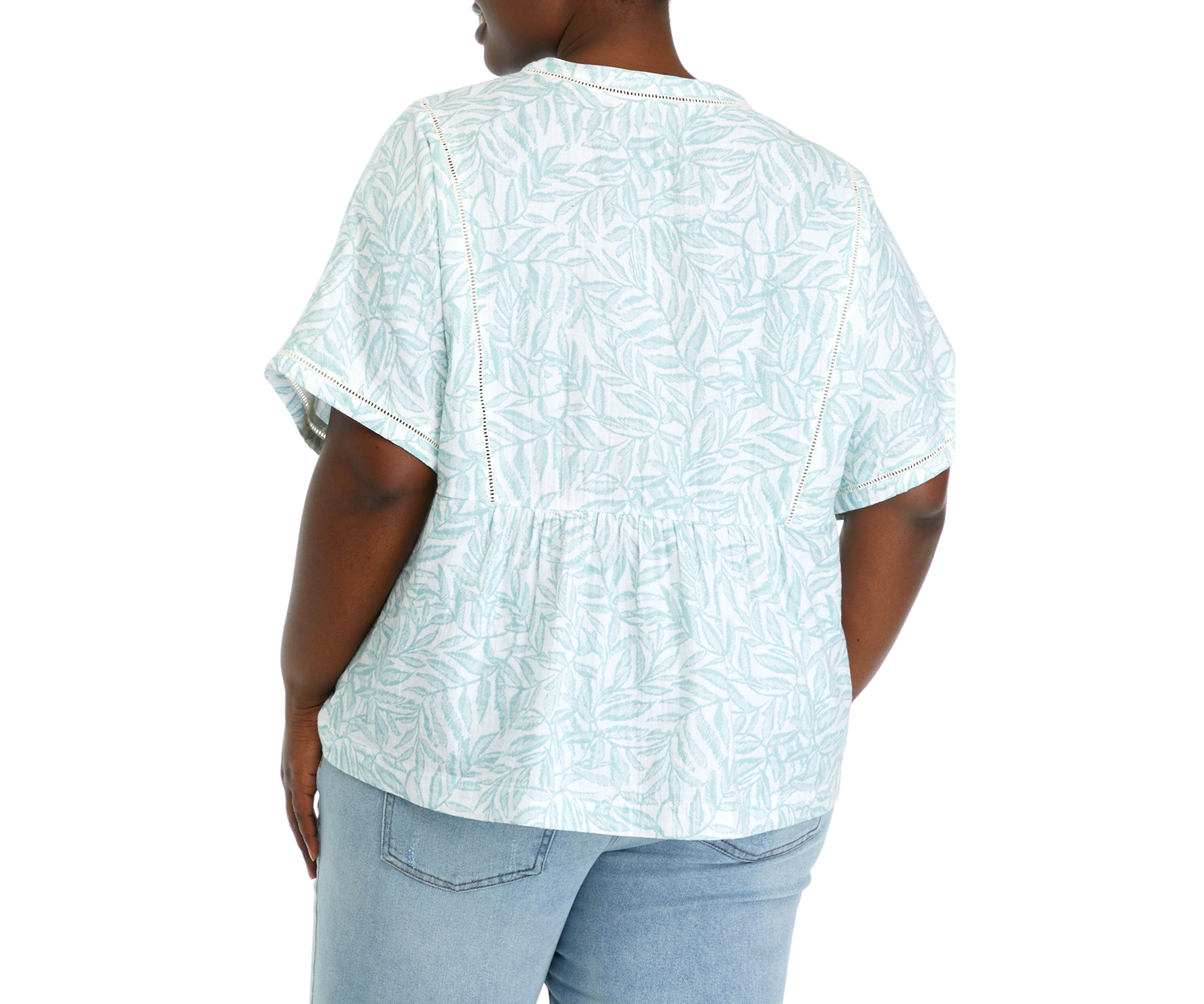 Plus Size Relaxed Gauze Printed Top