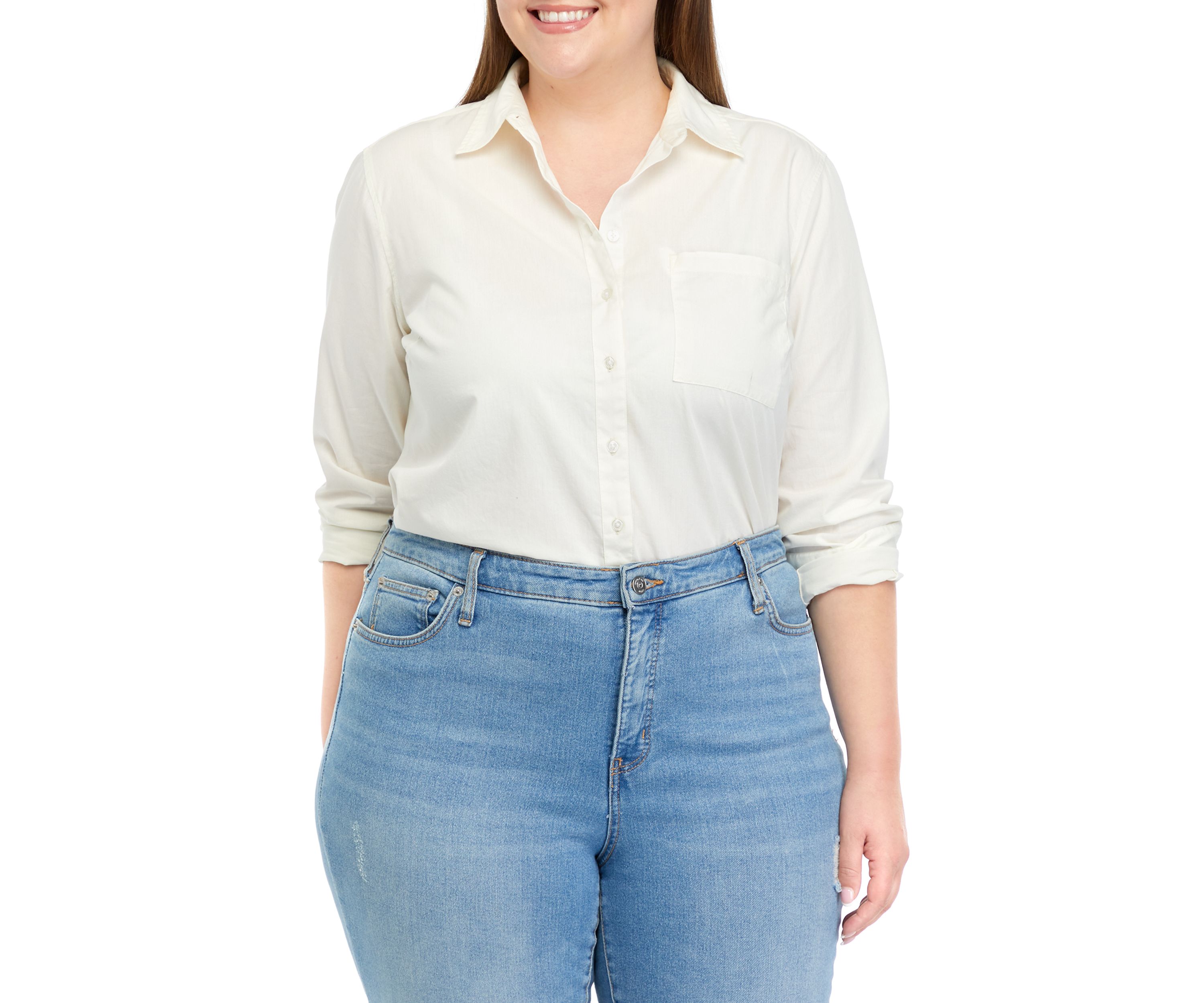 Plus Size Classic Solid Shirt