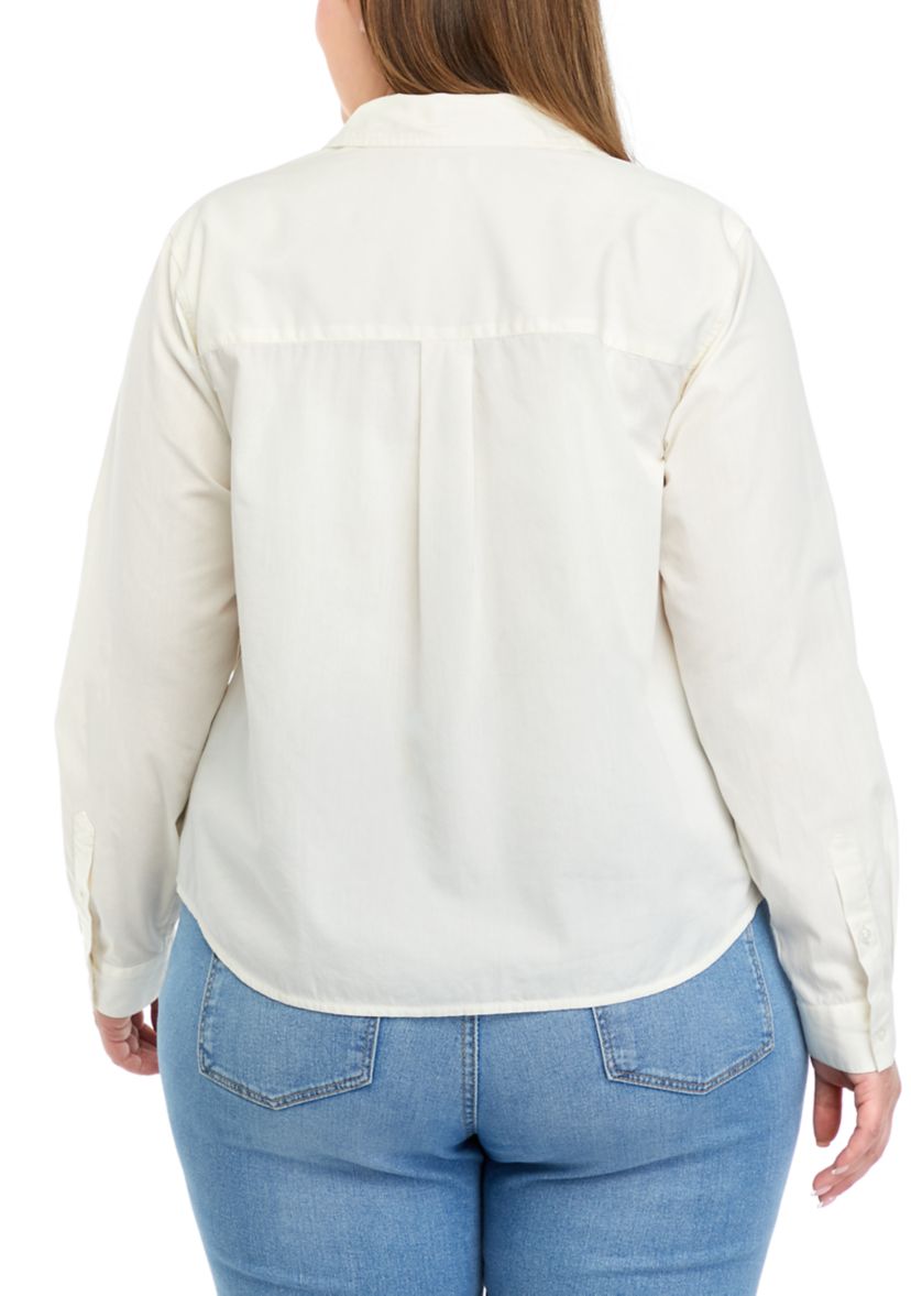 Plus Size Classic Solid Shirt
