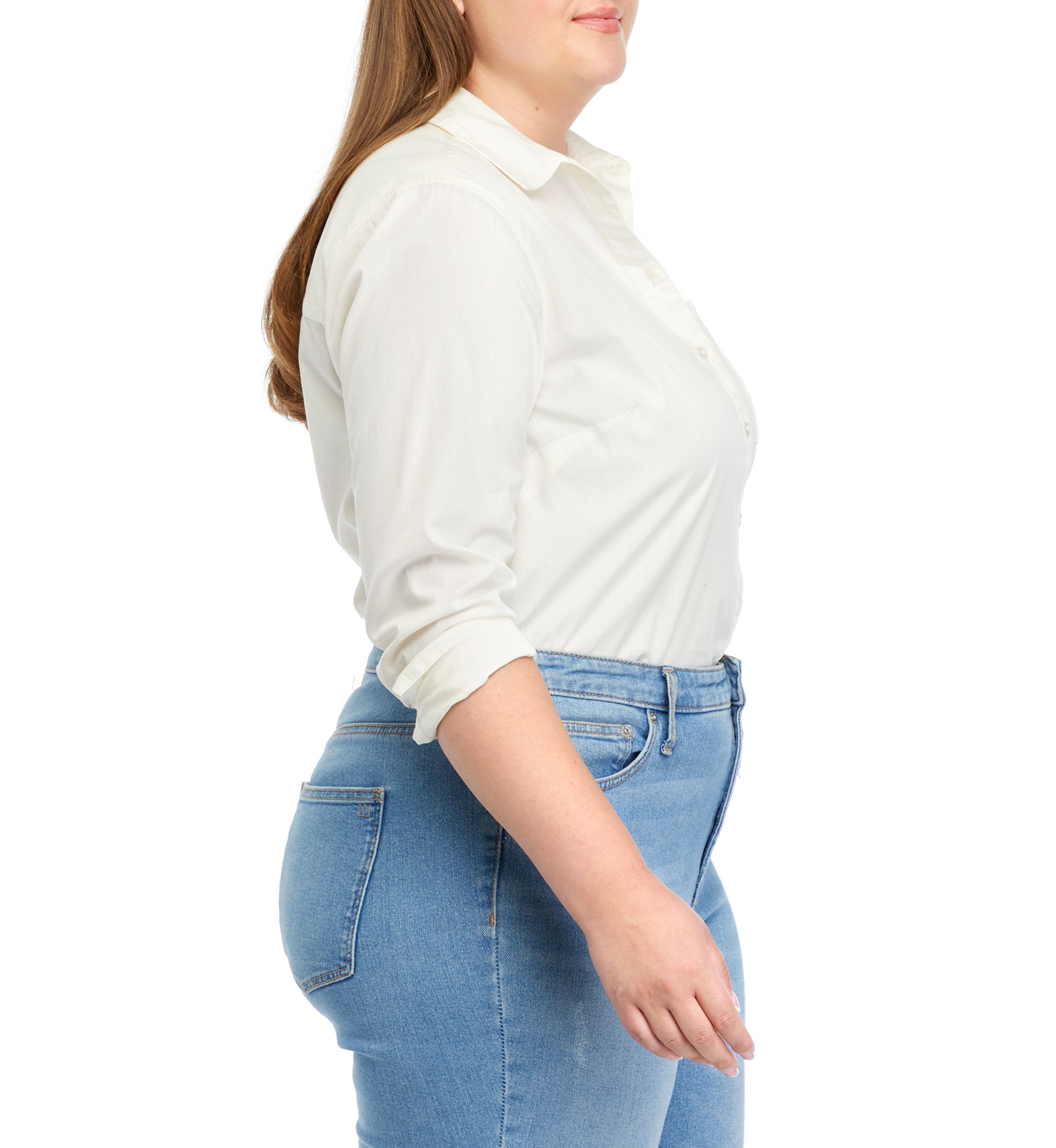 Plus Size Classic Solid Shirt
