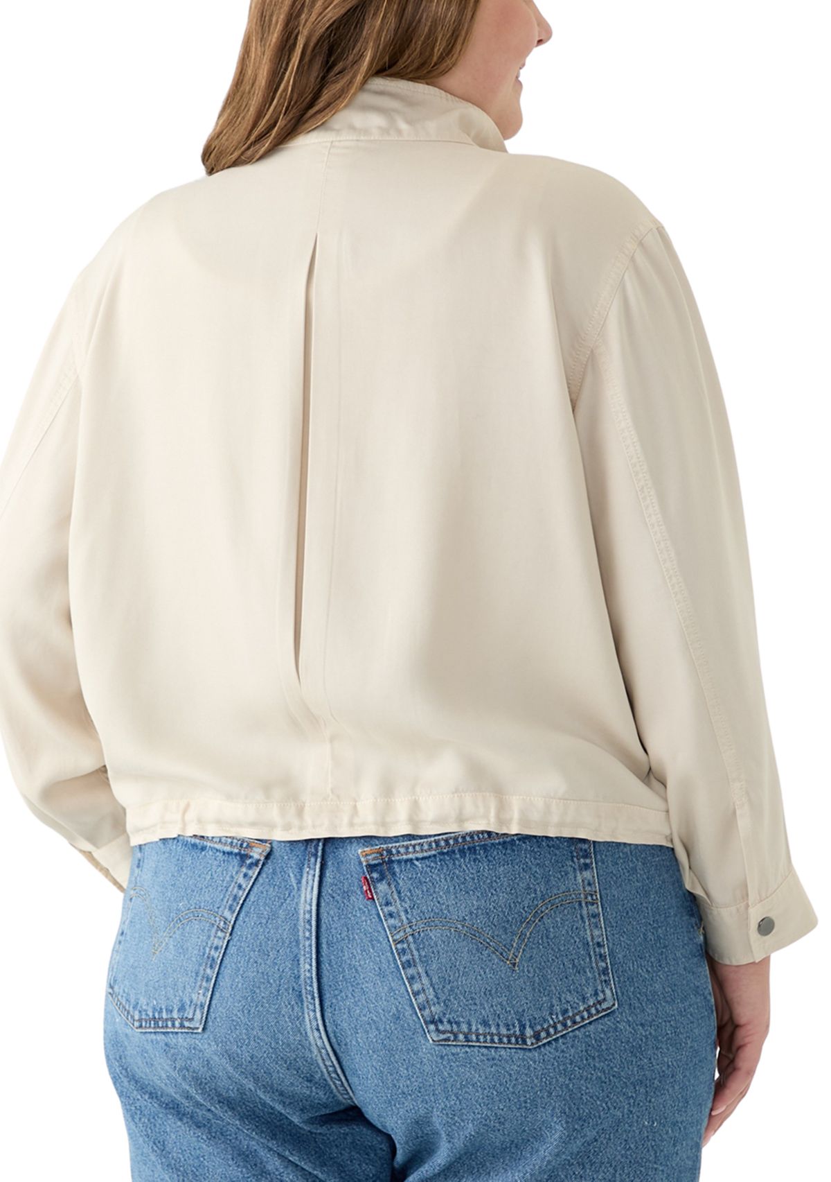 Plus Size Cropped Solid Jacket