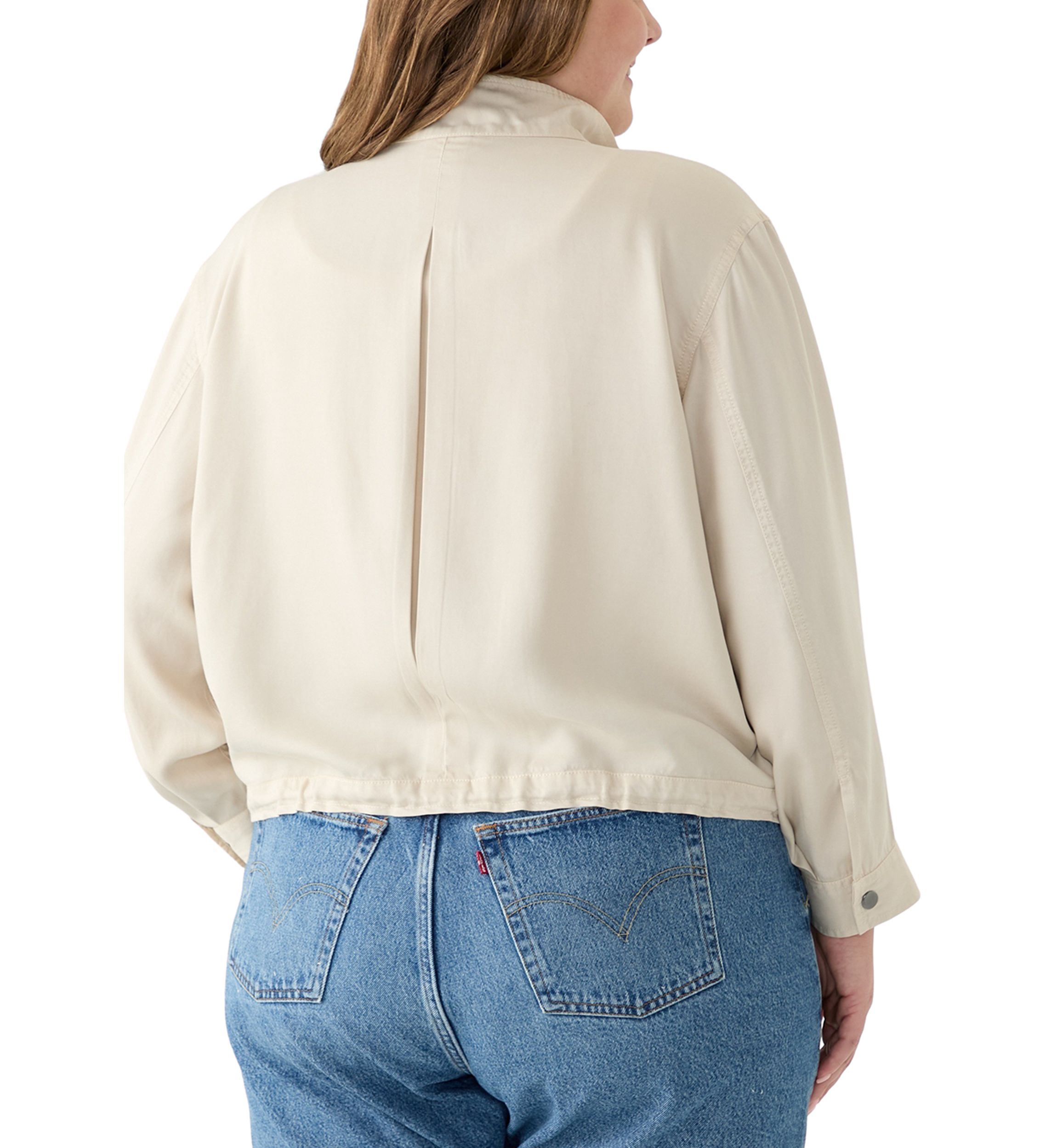 Plus Size Cropped Solid Jacket