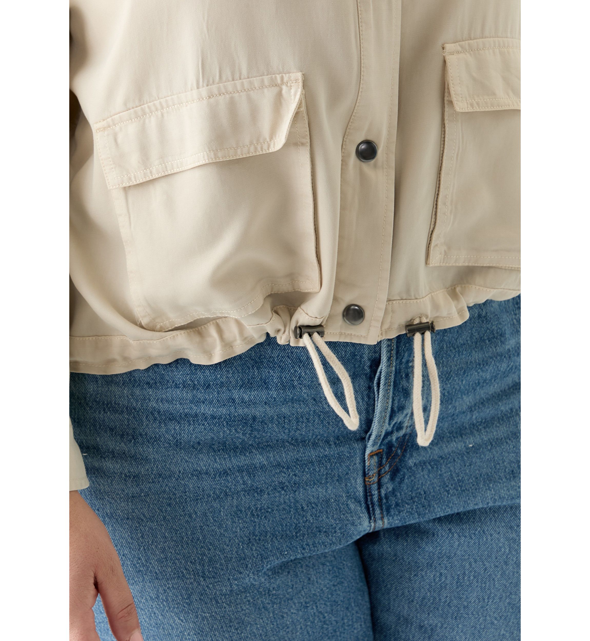 Plus Size Cropped Solid Jacket