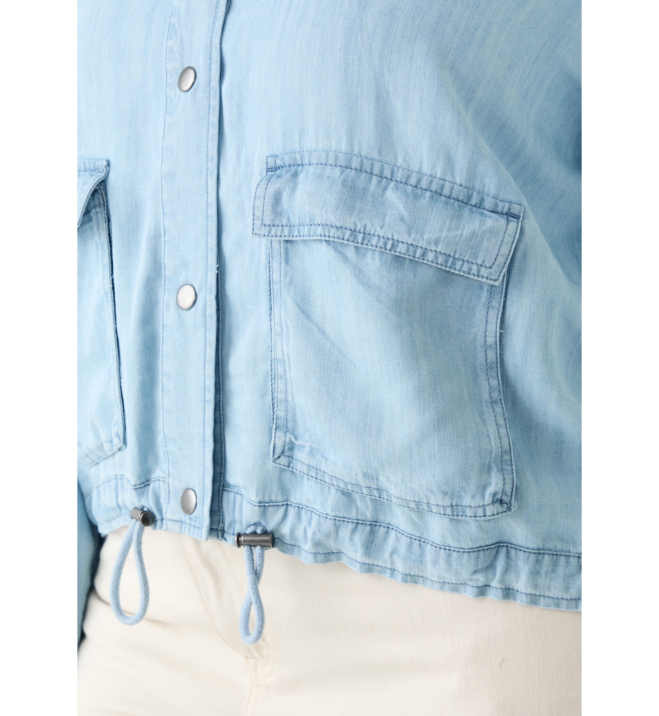Plus Size Cropped Denim Jacket