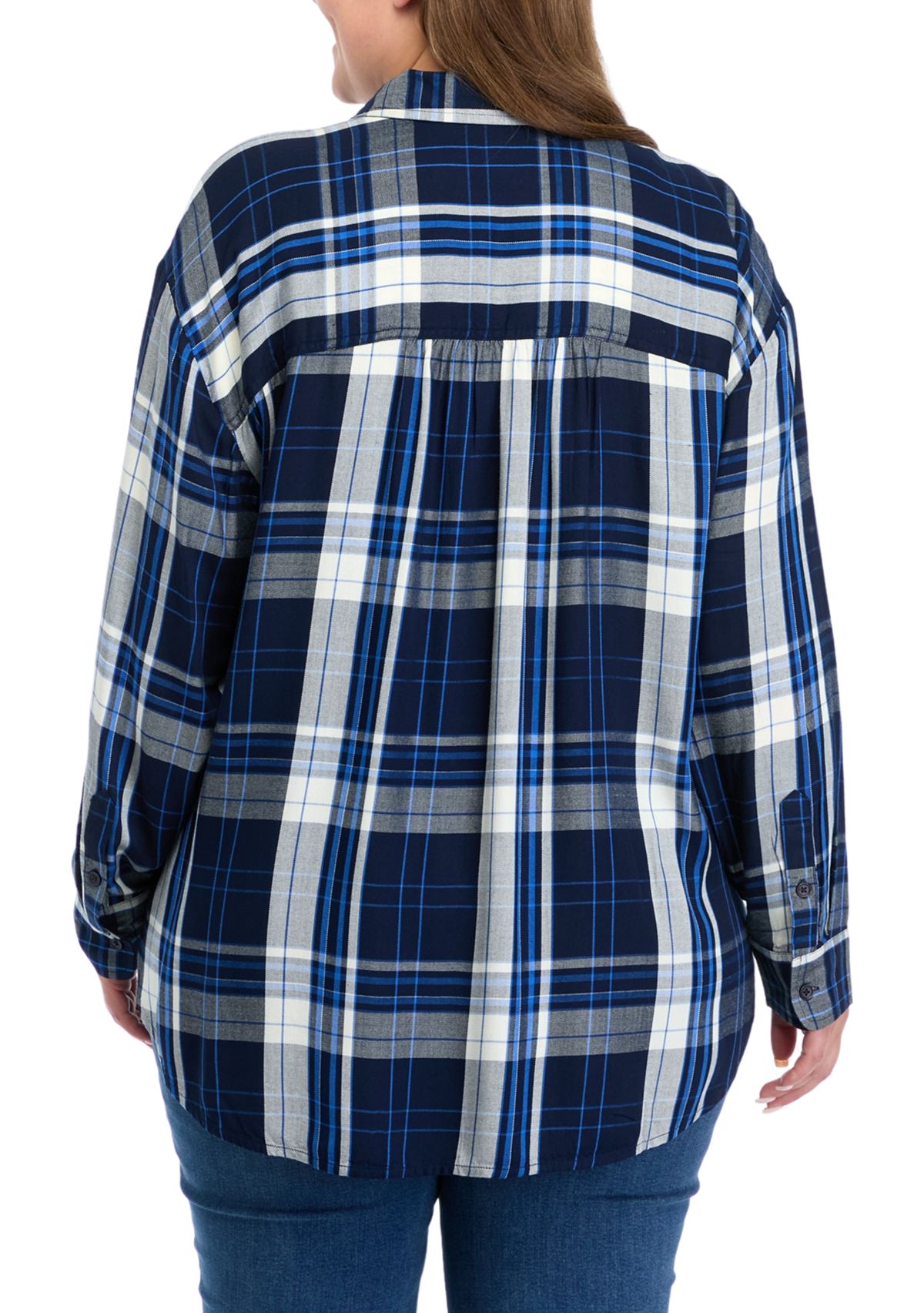 Plus Size Plaid Print Casual Shirt 