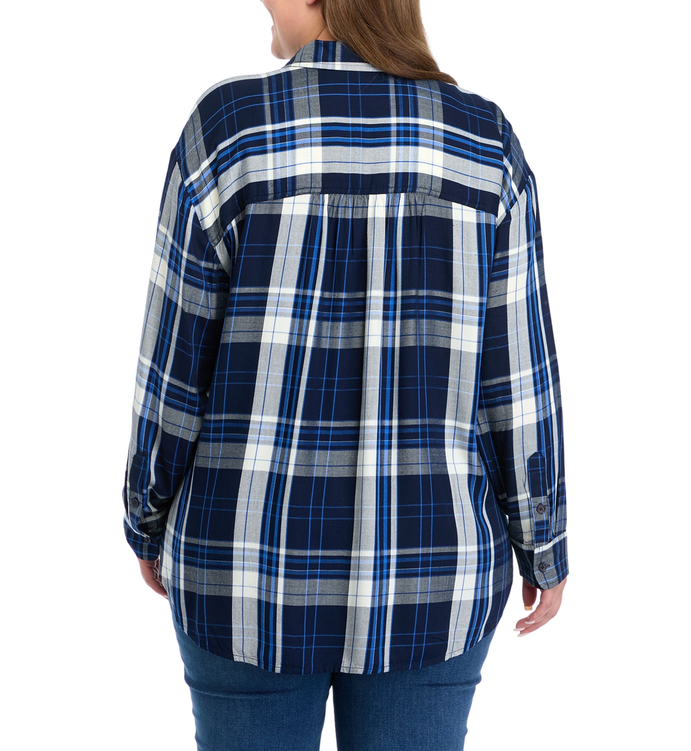 Plus Size Plaid Print Casual Shirt 