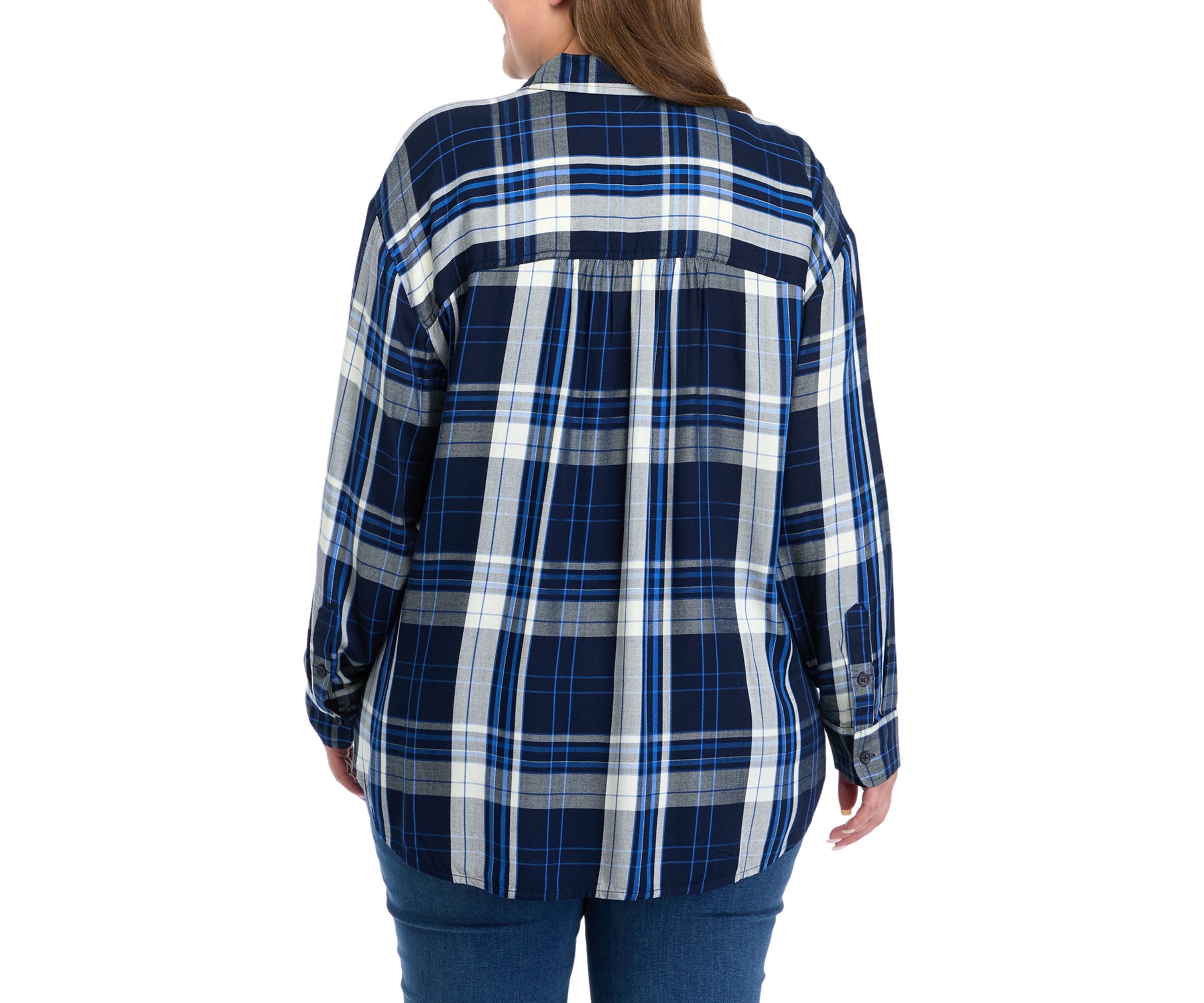 Plus Size Plaid Print Casual Shirt 
