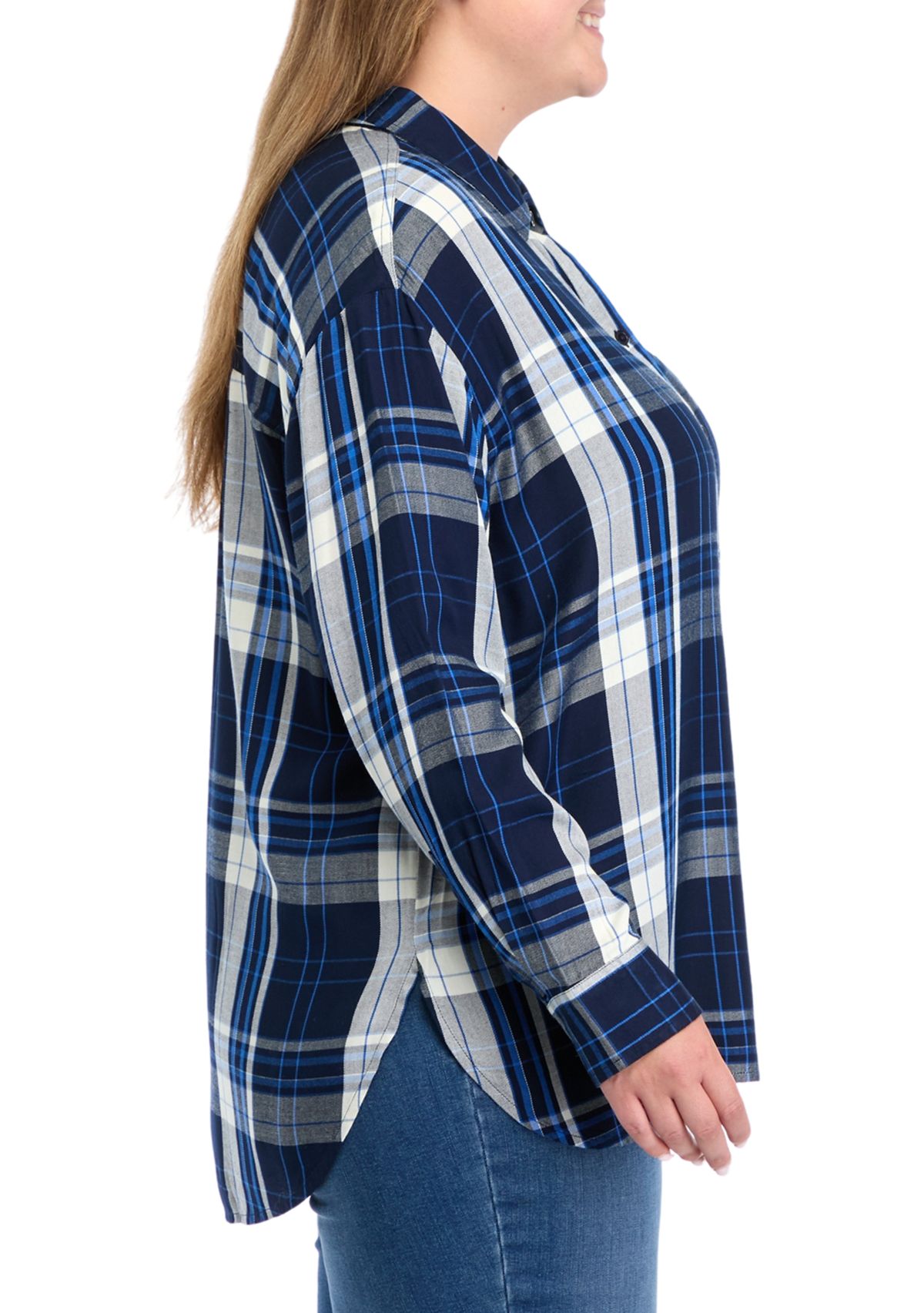Plus Size Plaid Print Casual Shirt 