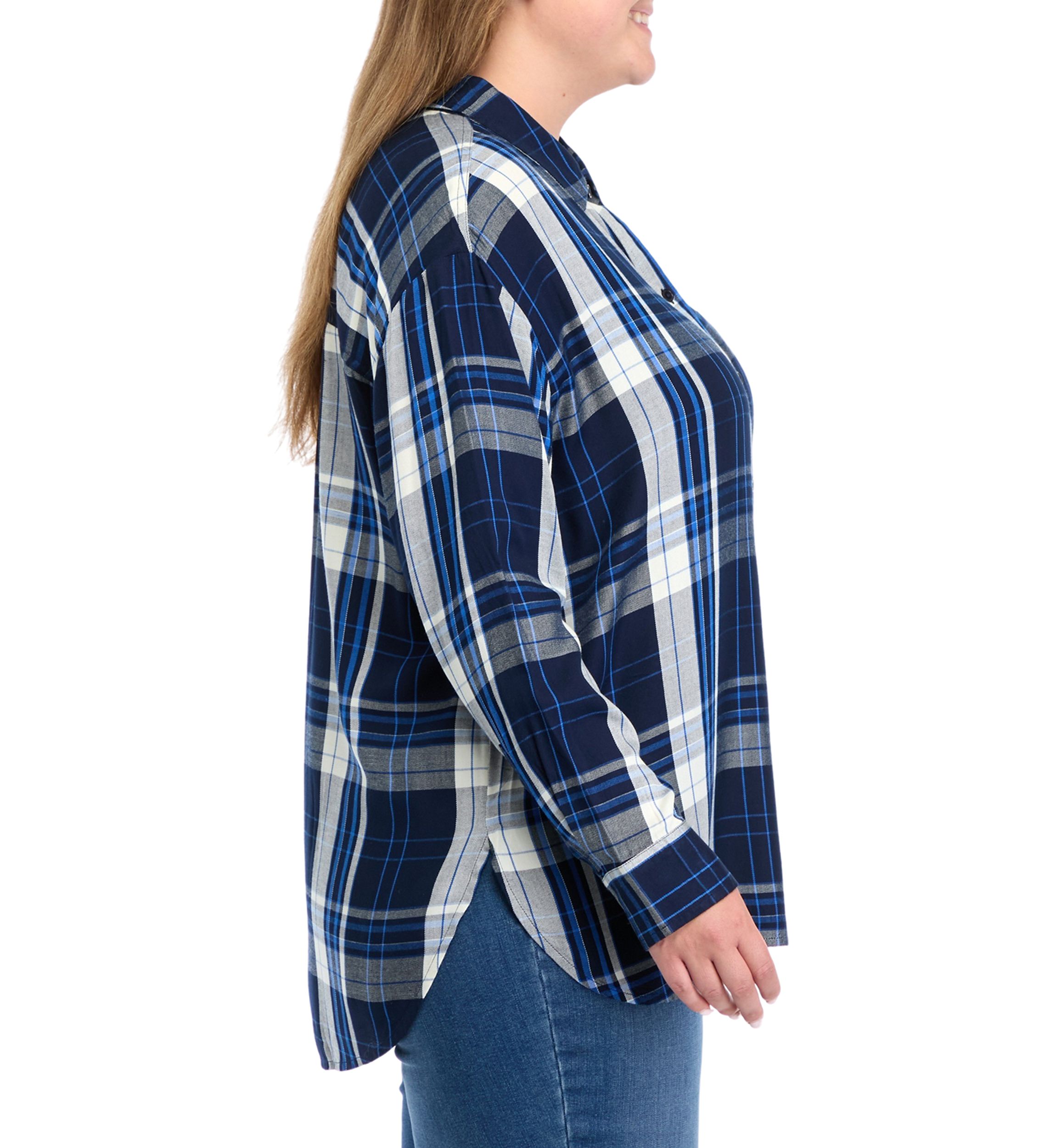 Plus Size Plaid Print Casual Shirt 