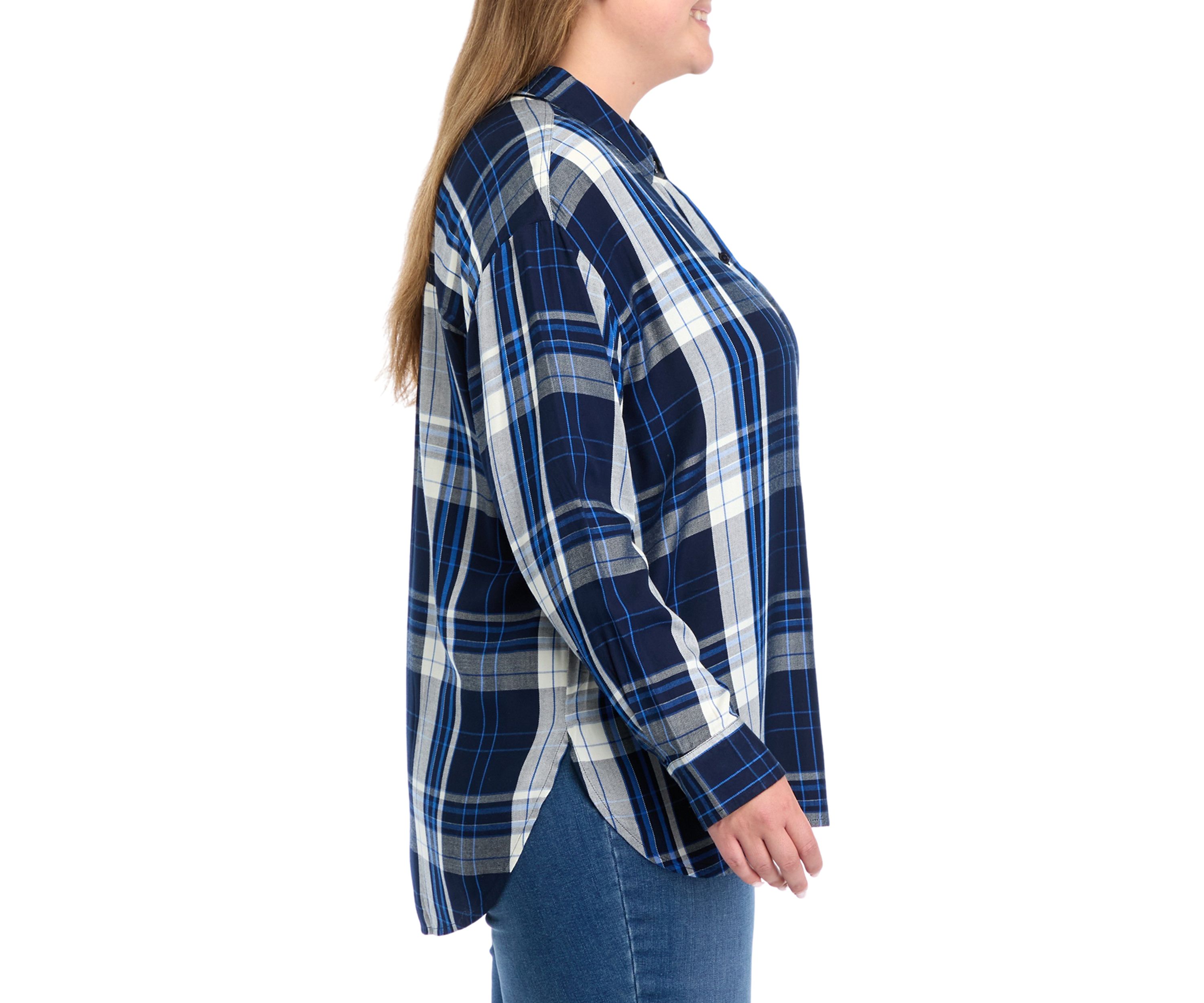 Plus Size Plaid Print Casual Shirt 