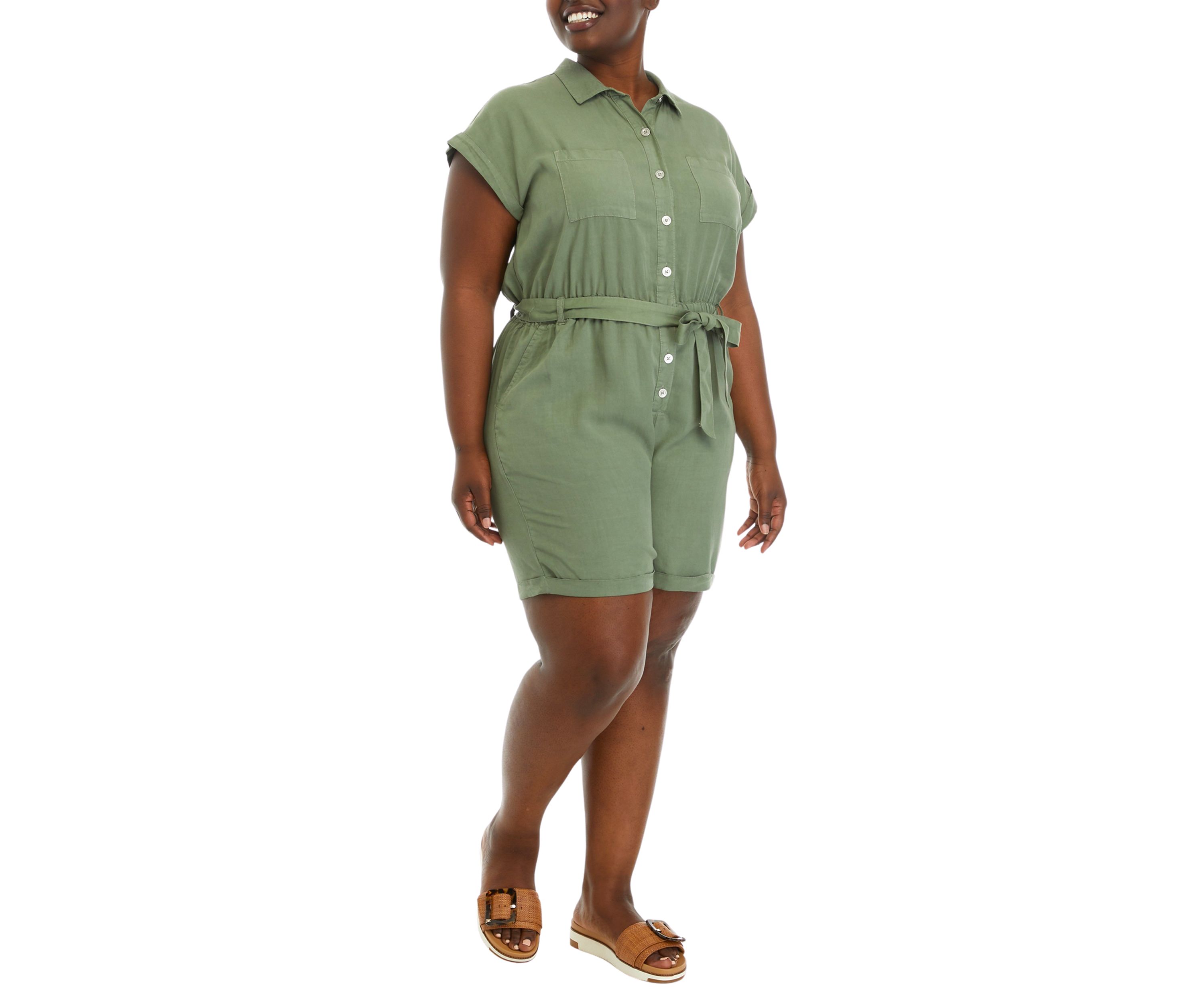 Plus Size Tie Waist Romper