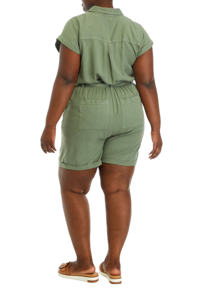 Plus Size Tie Waist Romper