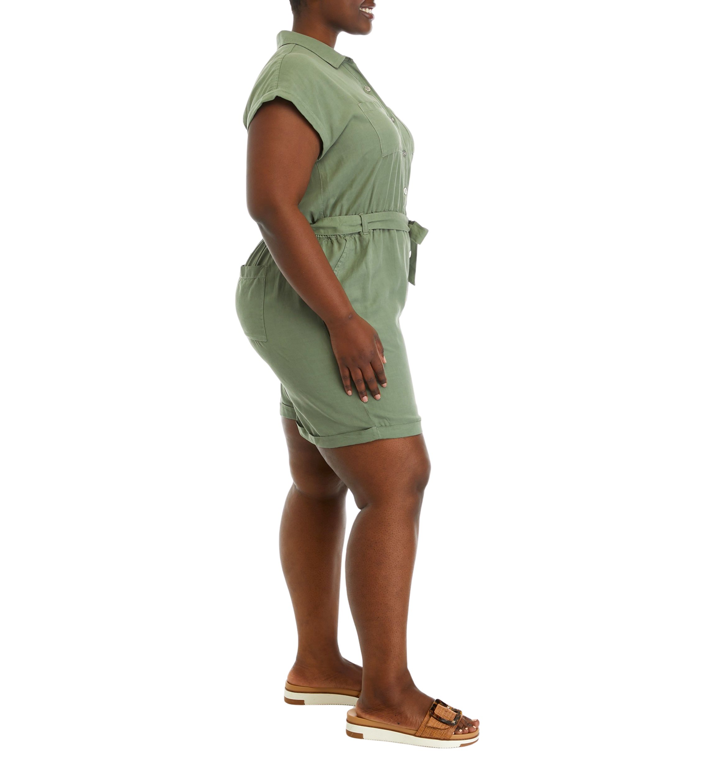 Plus Size Tie Waist Romper