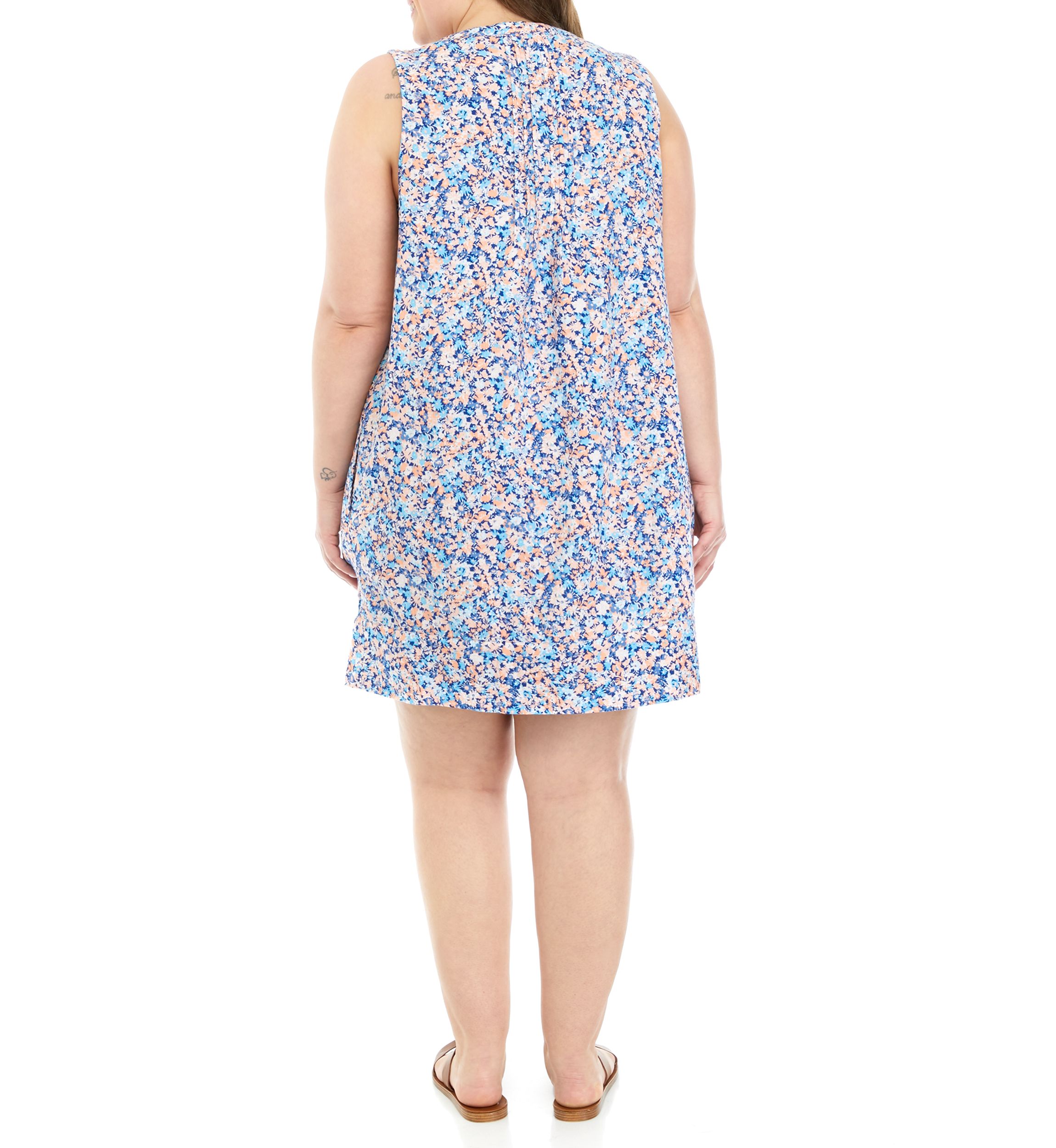 Plus Size Printed Pintuck Dress