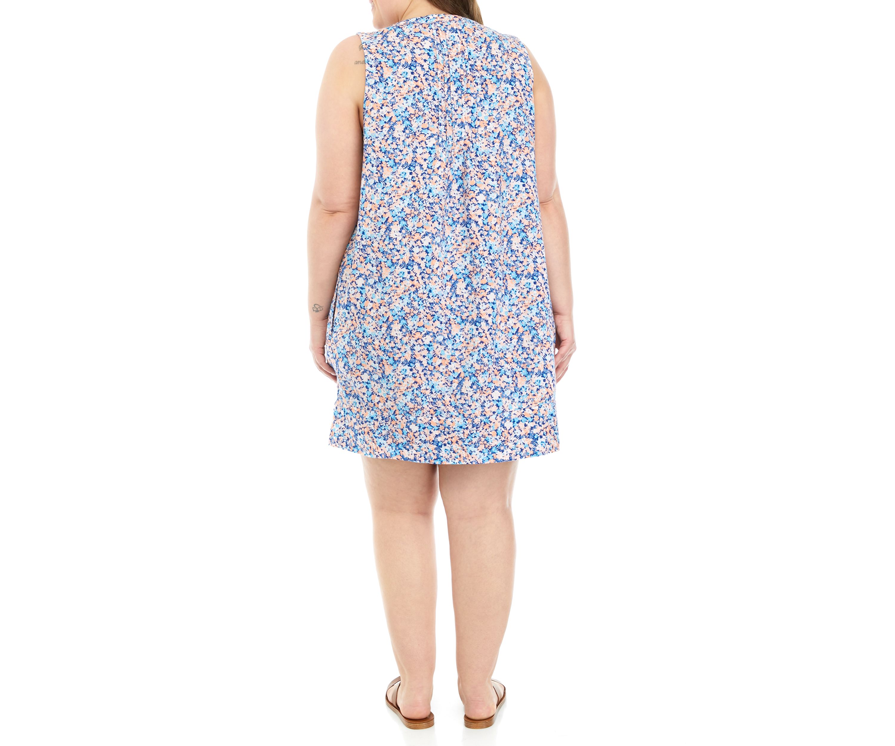 Plus Size Printed Pintuck Dress