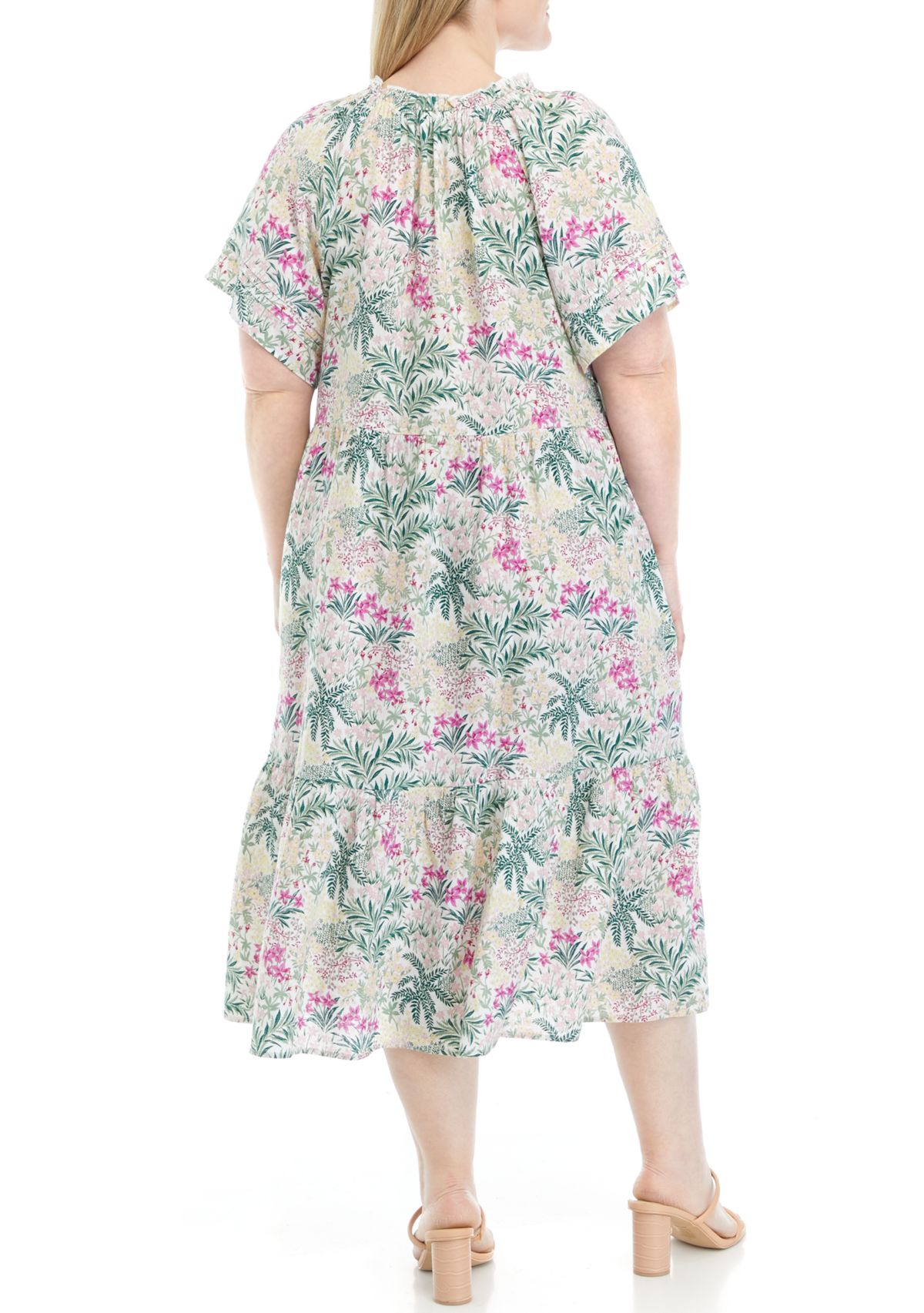 Plus Size Short Sleeve Peasant Dress