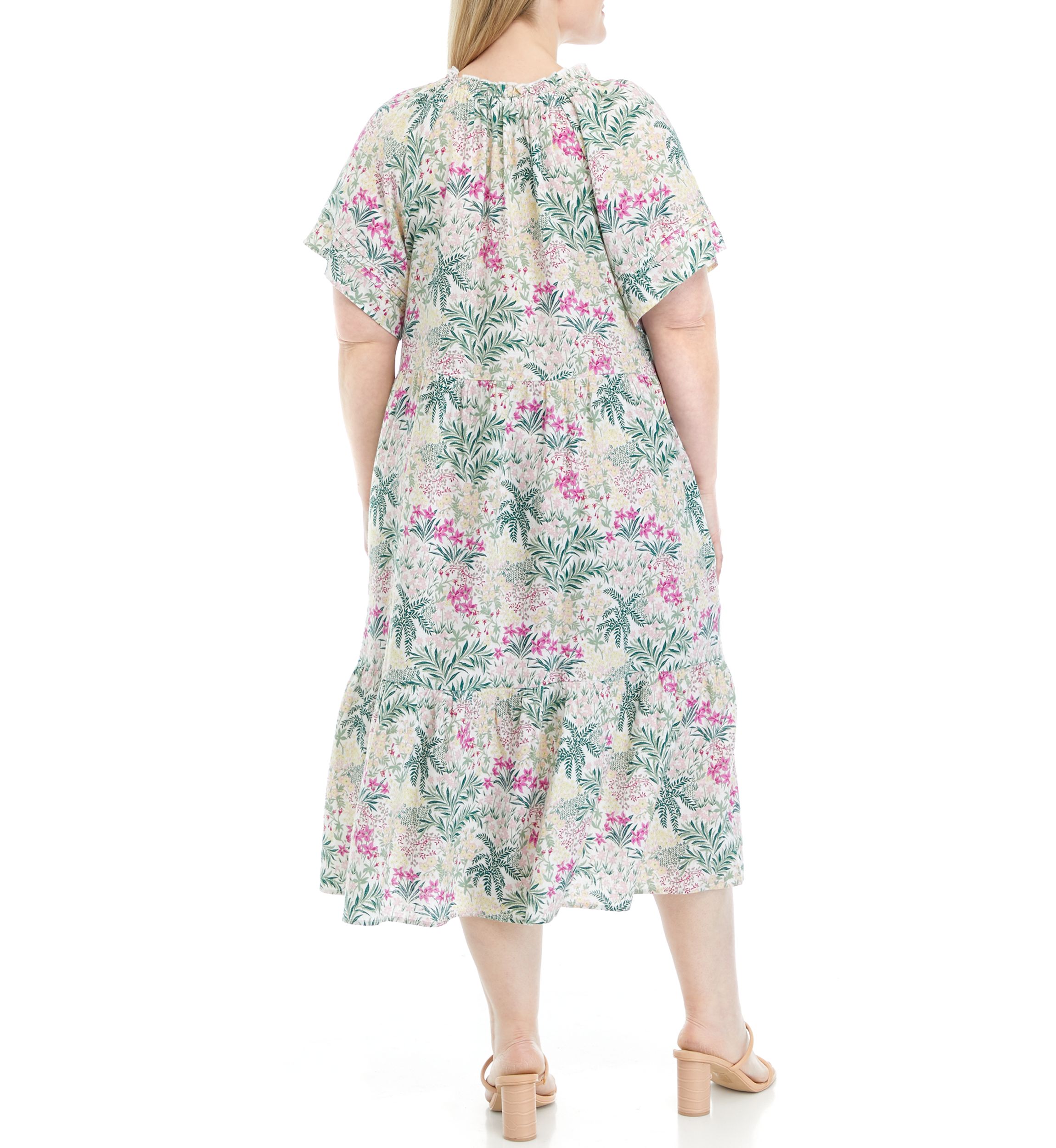 Plus Size Short Sleeve Peasant Dress