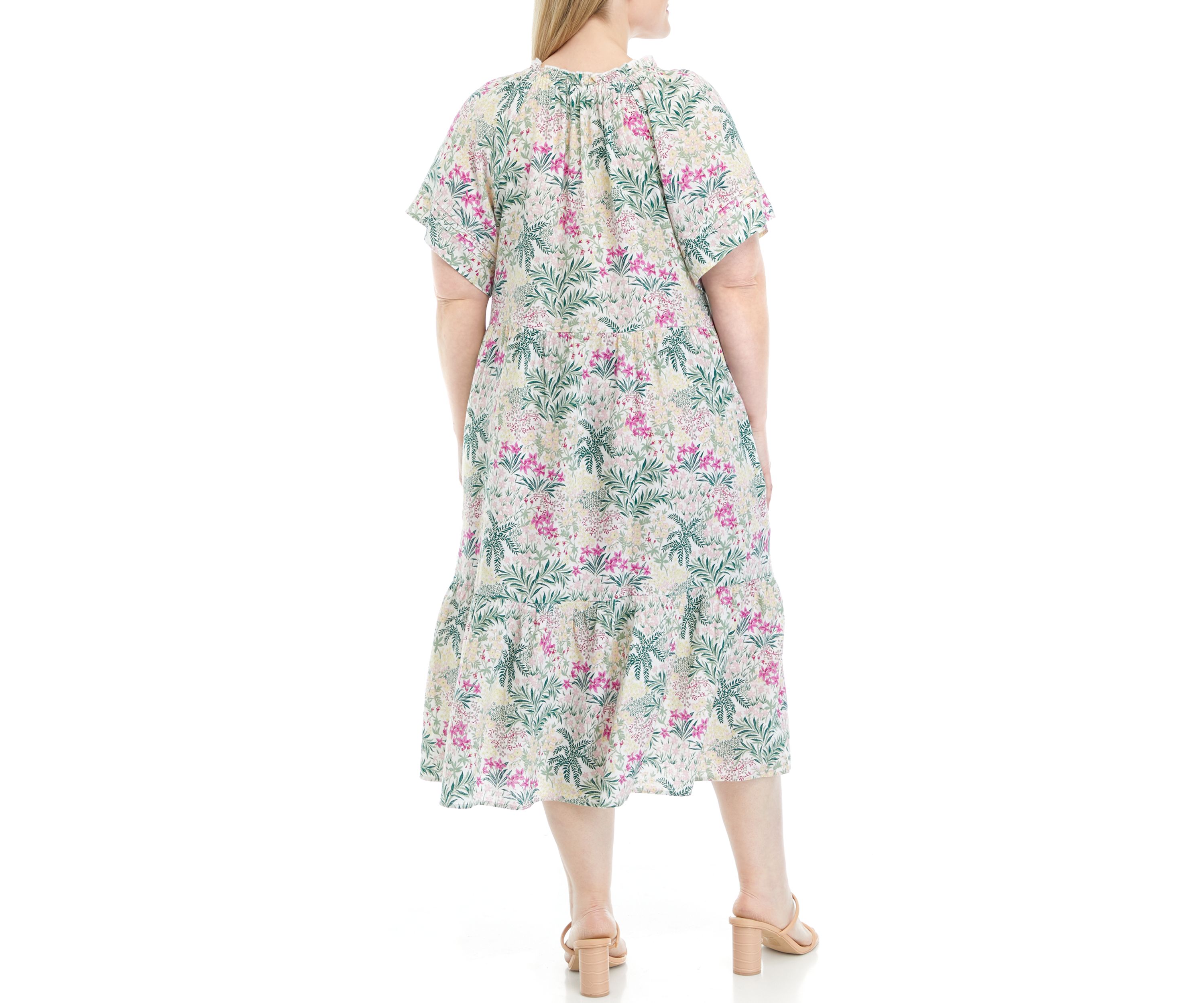 Plus Size Short Sleeve Peasant Dress