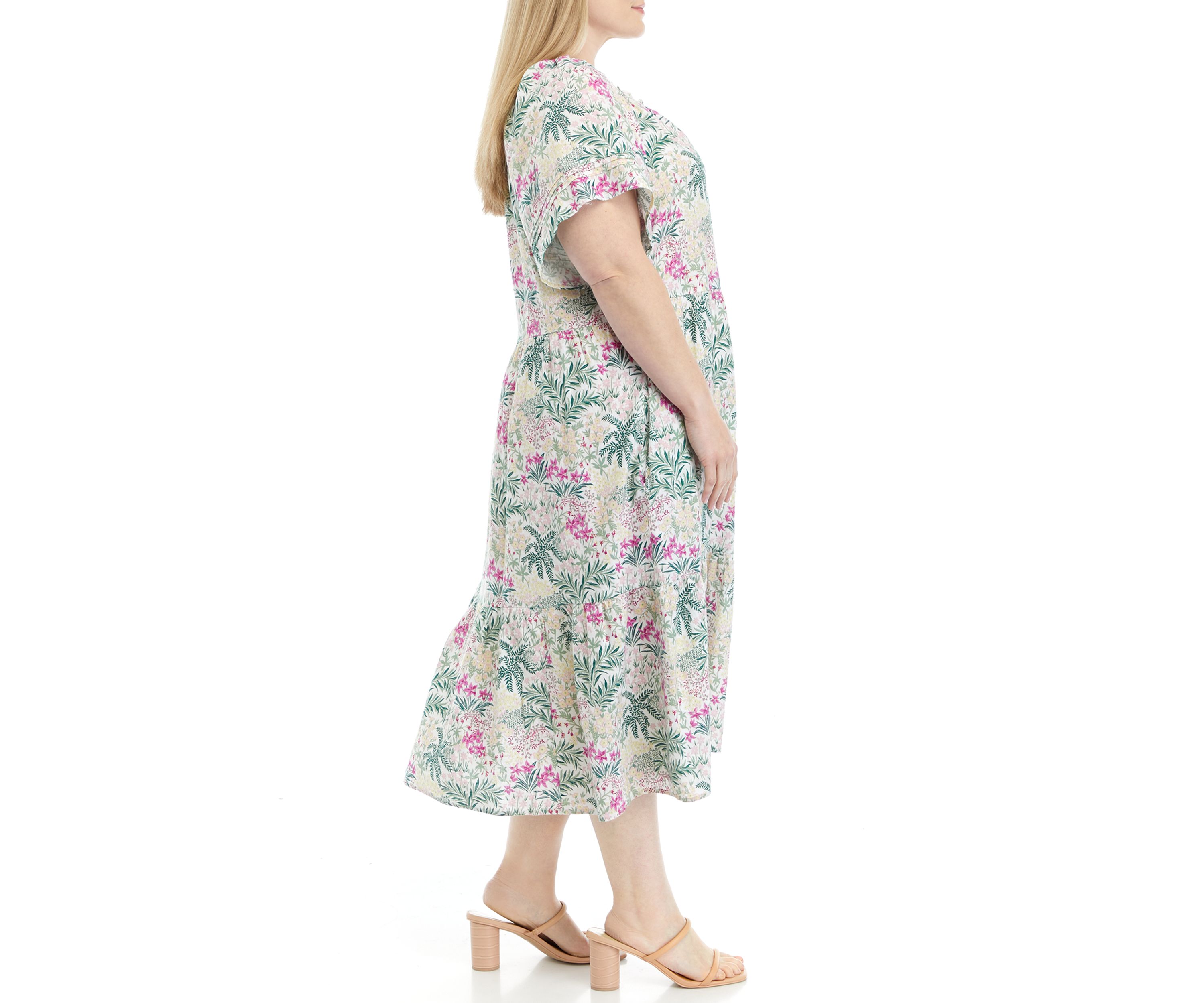 Plus Size Short Sleeve Peasant Dress