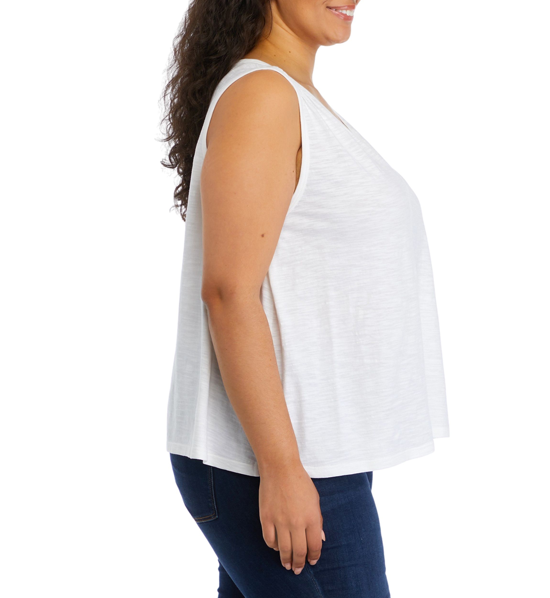 Plus Size Smocked Shoulder Top