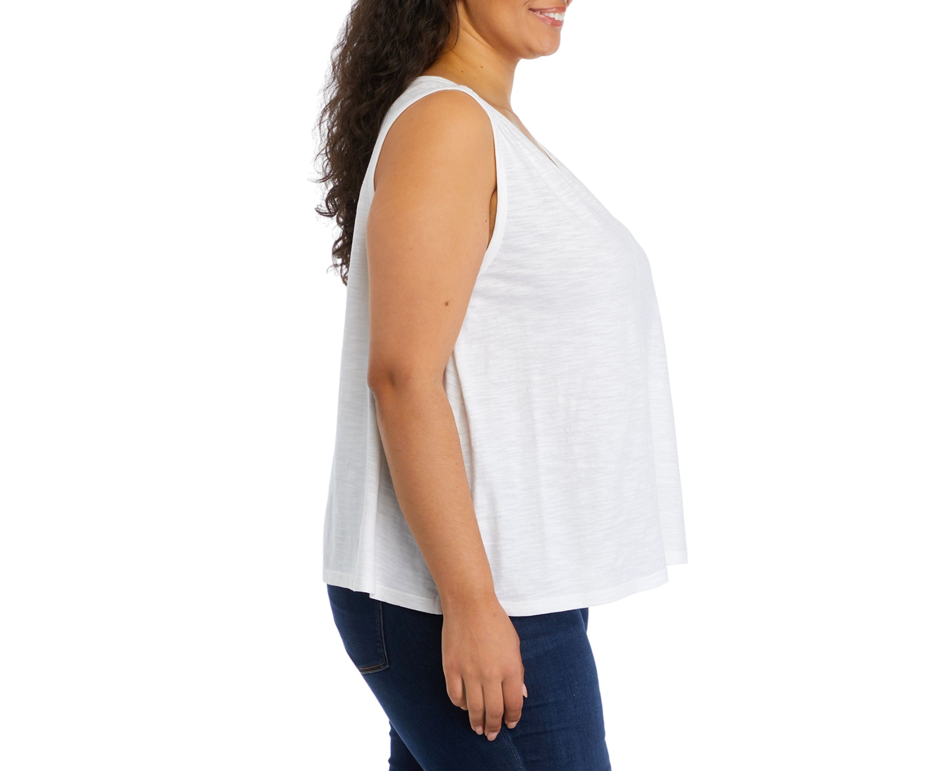 Plus Size Smocked Shoulder Top