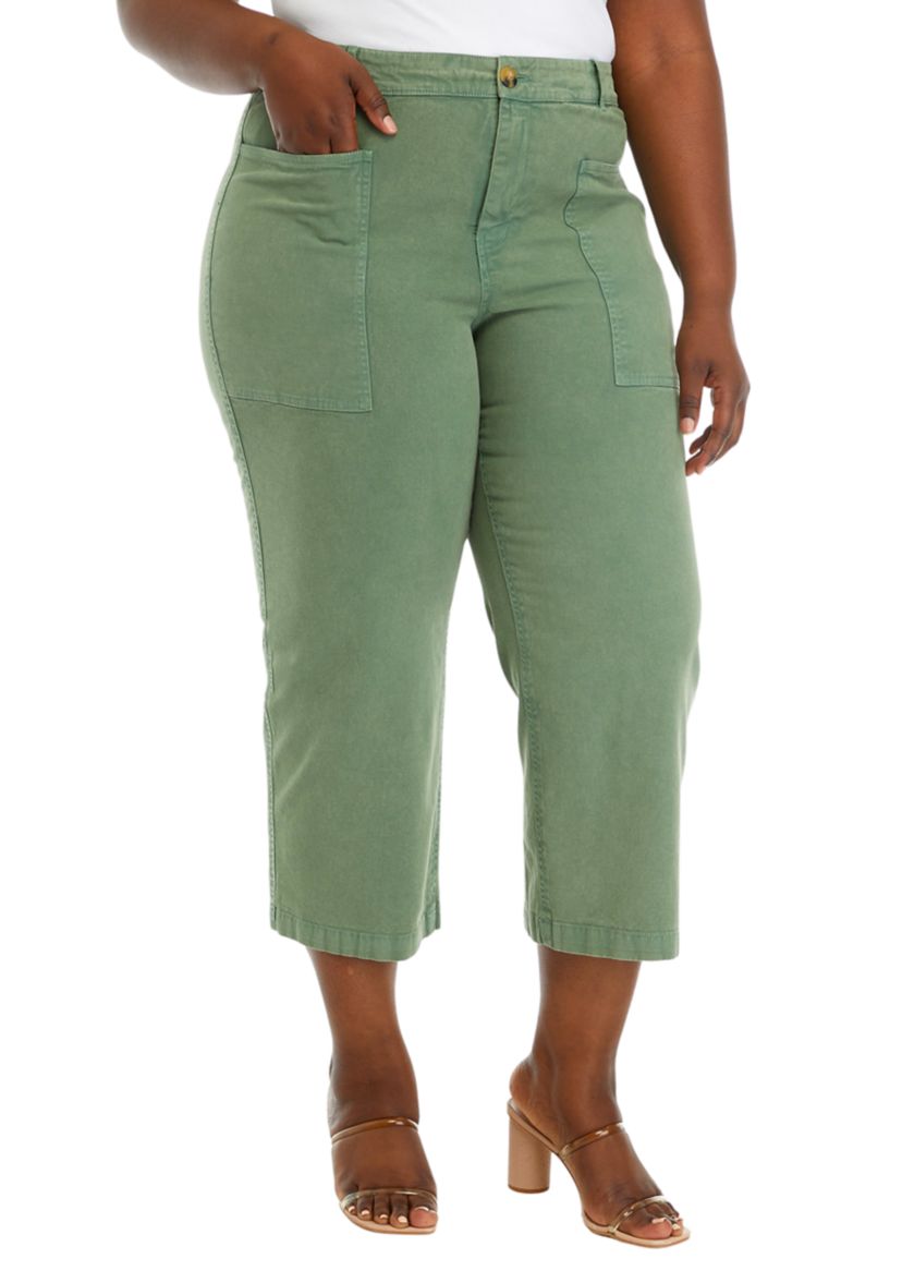 Plus Size Utility Cropped Pants
