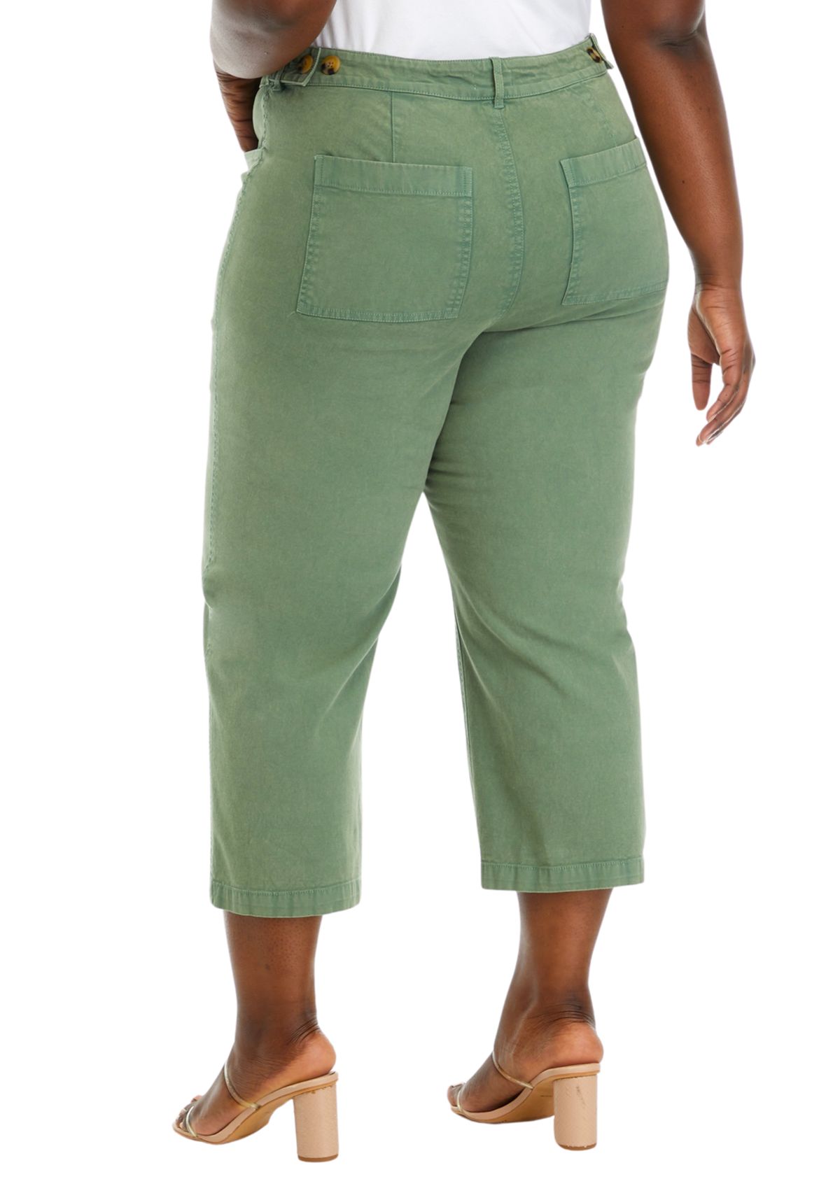 Plus Size Utility Cropped Pants