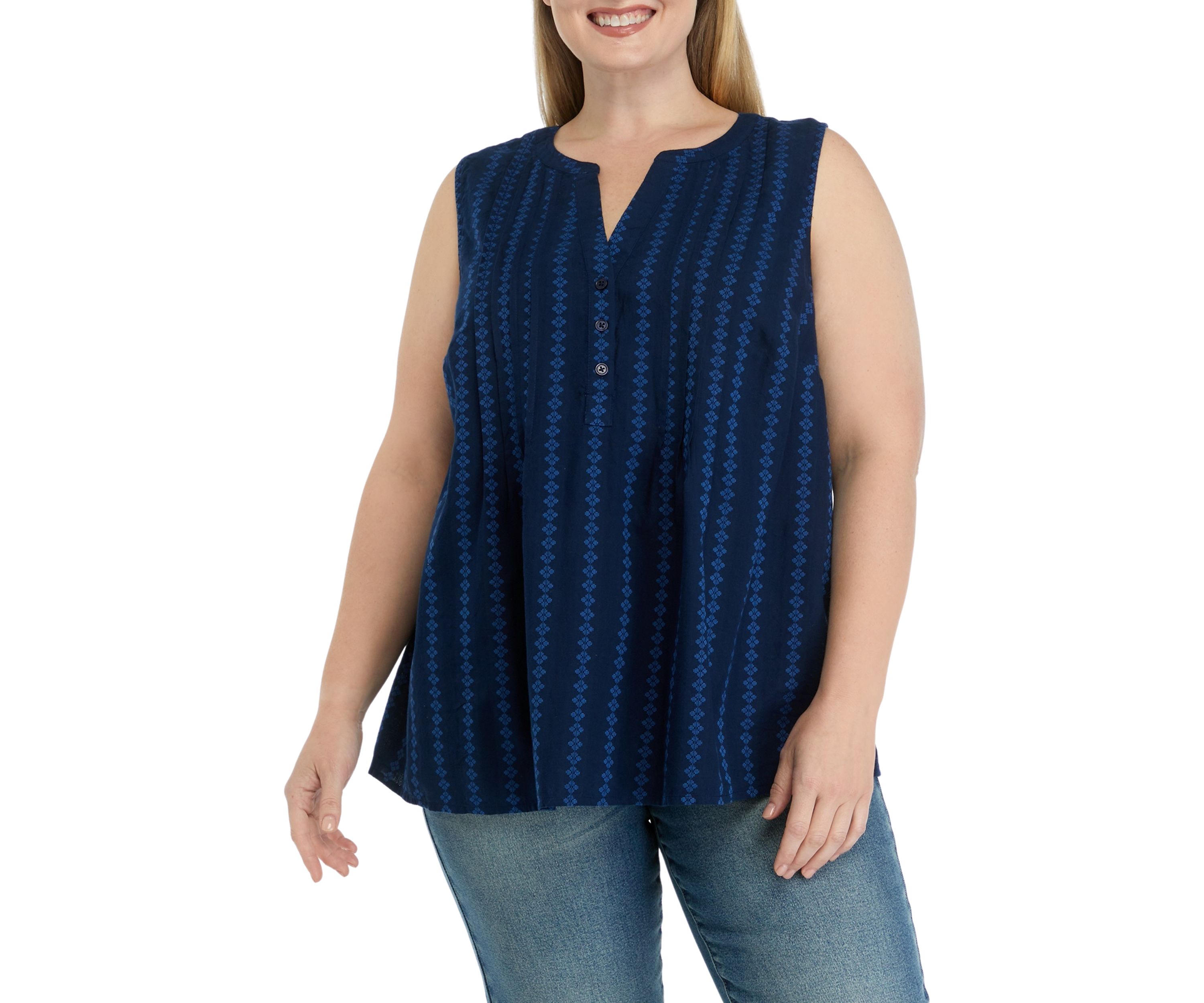 Plus Size Split Neck Top 