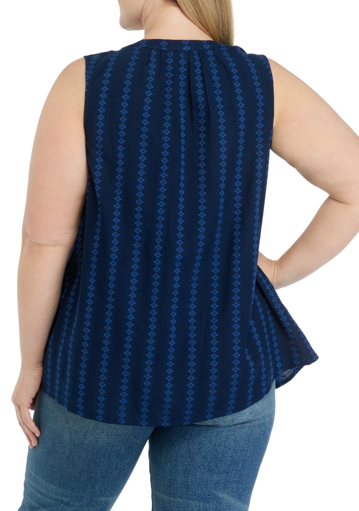 Plus Size Split Neck Top 
