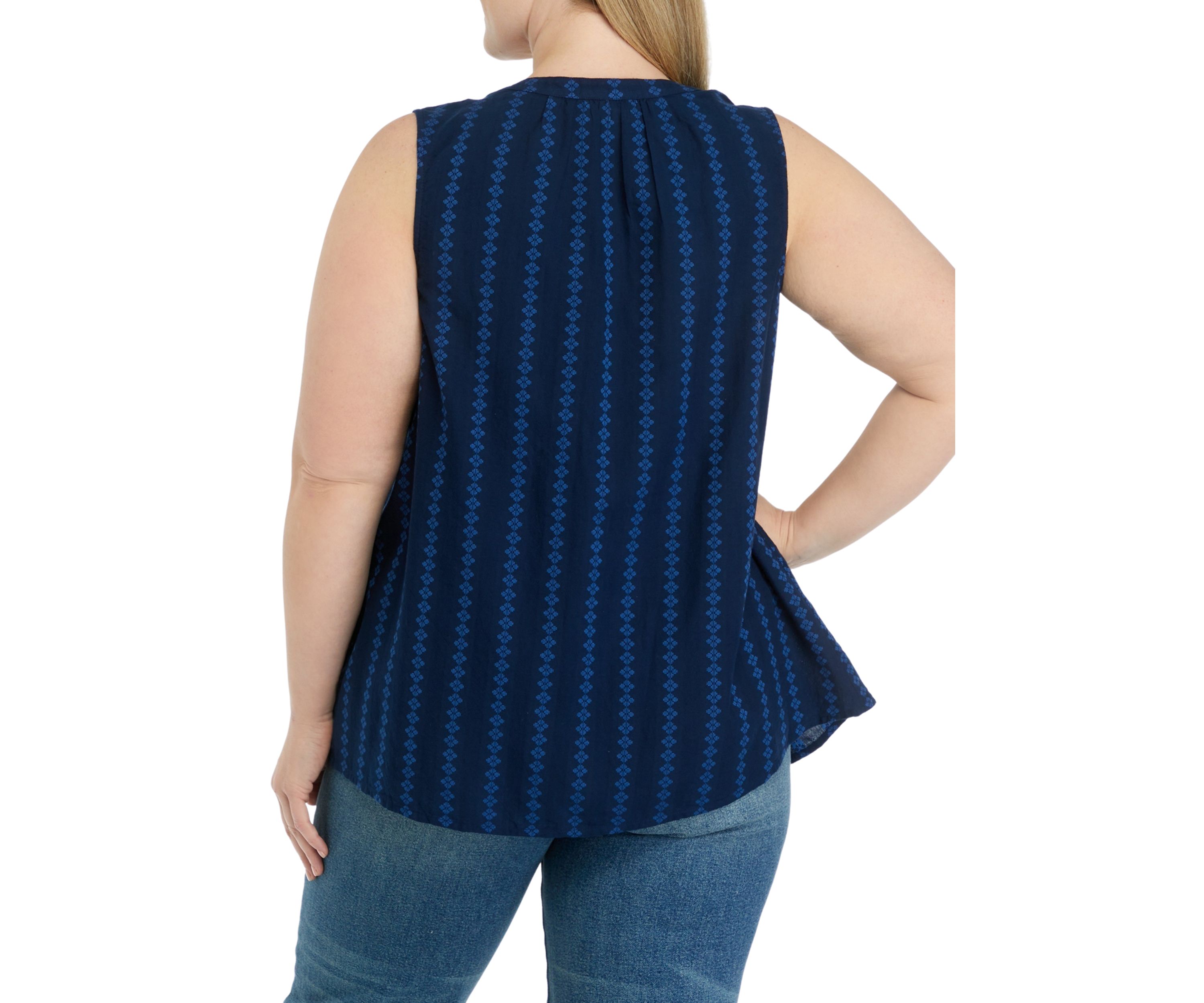 Plus Size Split Neck Top 
