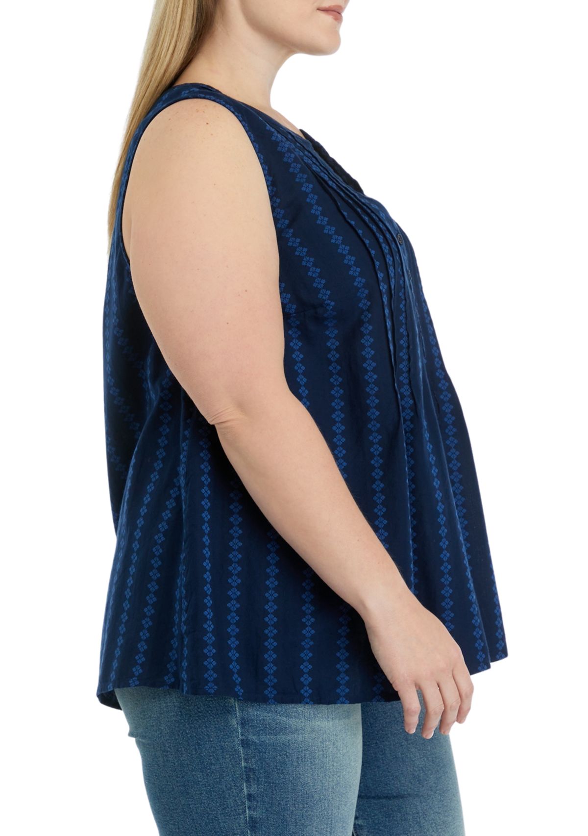 Plus Size Split Neck Top 