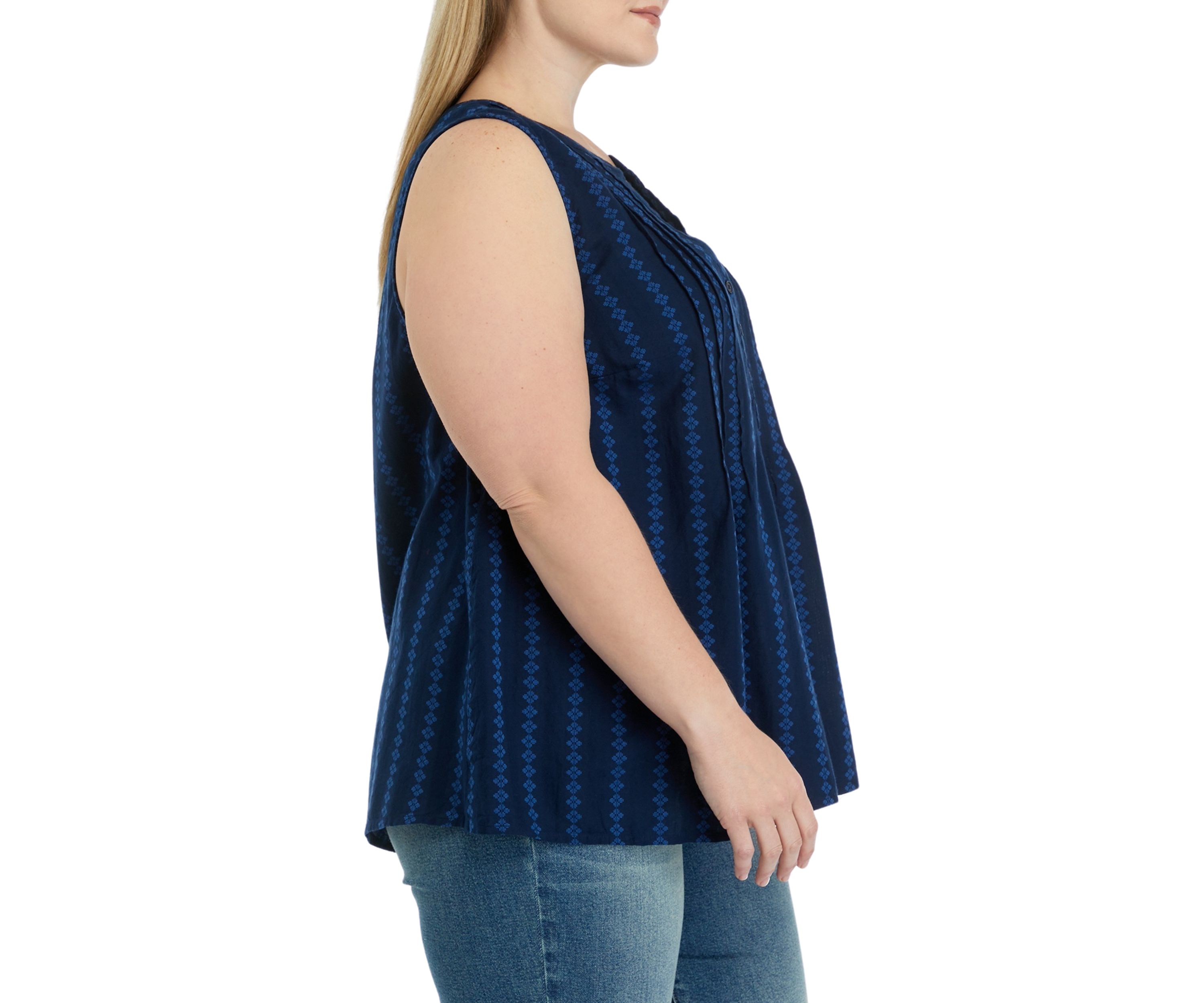 Plus Size Split Neck Top 