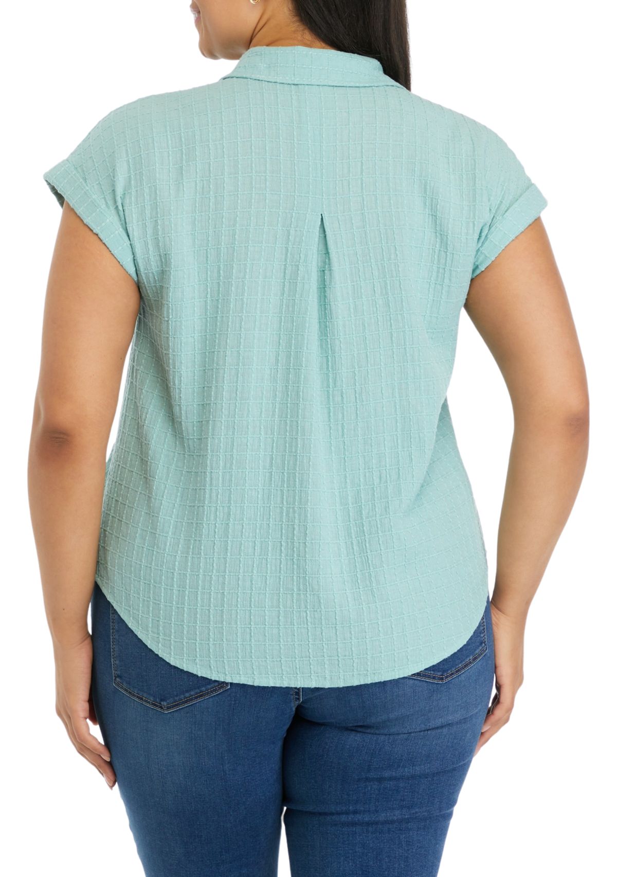Plus Size Short Sleeve Camp Shirt 