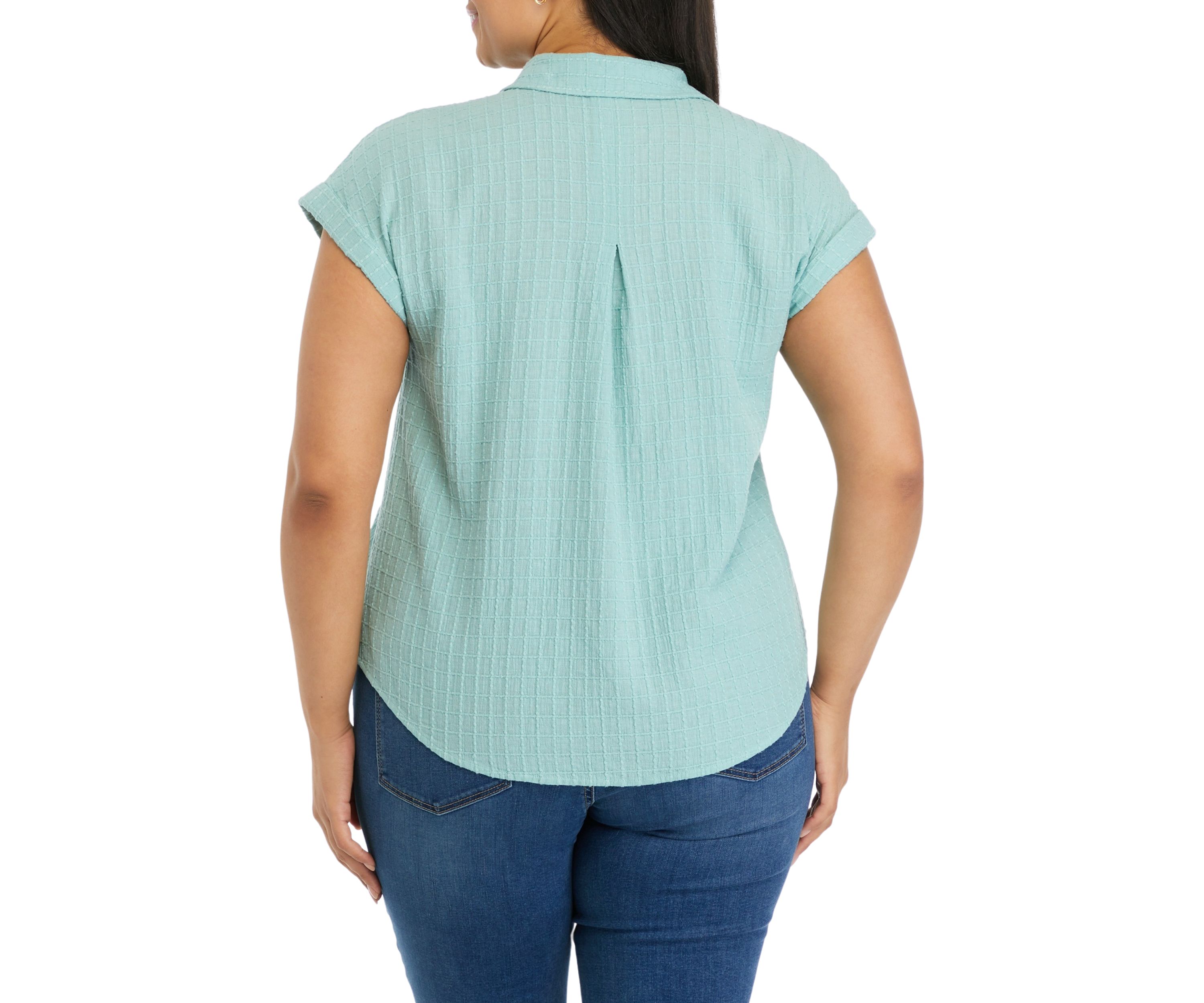 Plus Size Short Sleeve Camp Shirt 
