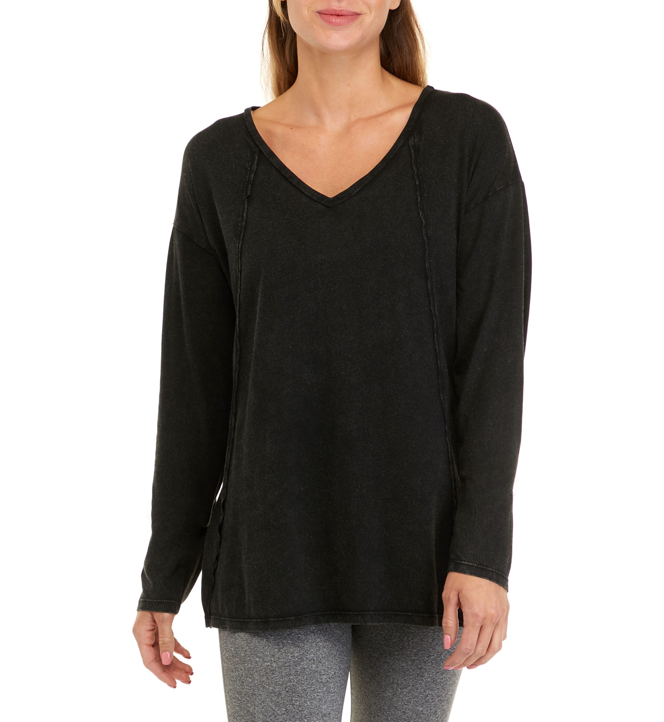 Studio Womens Long Sleeve Relaxed Tunic T-Shirt
