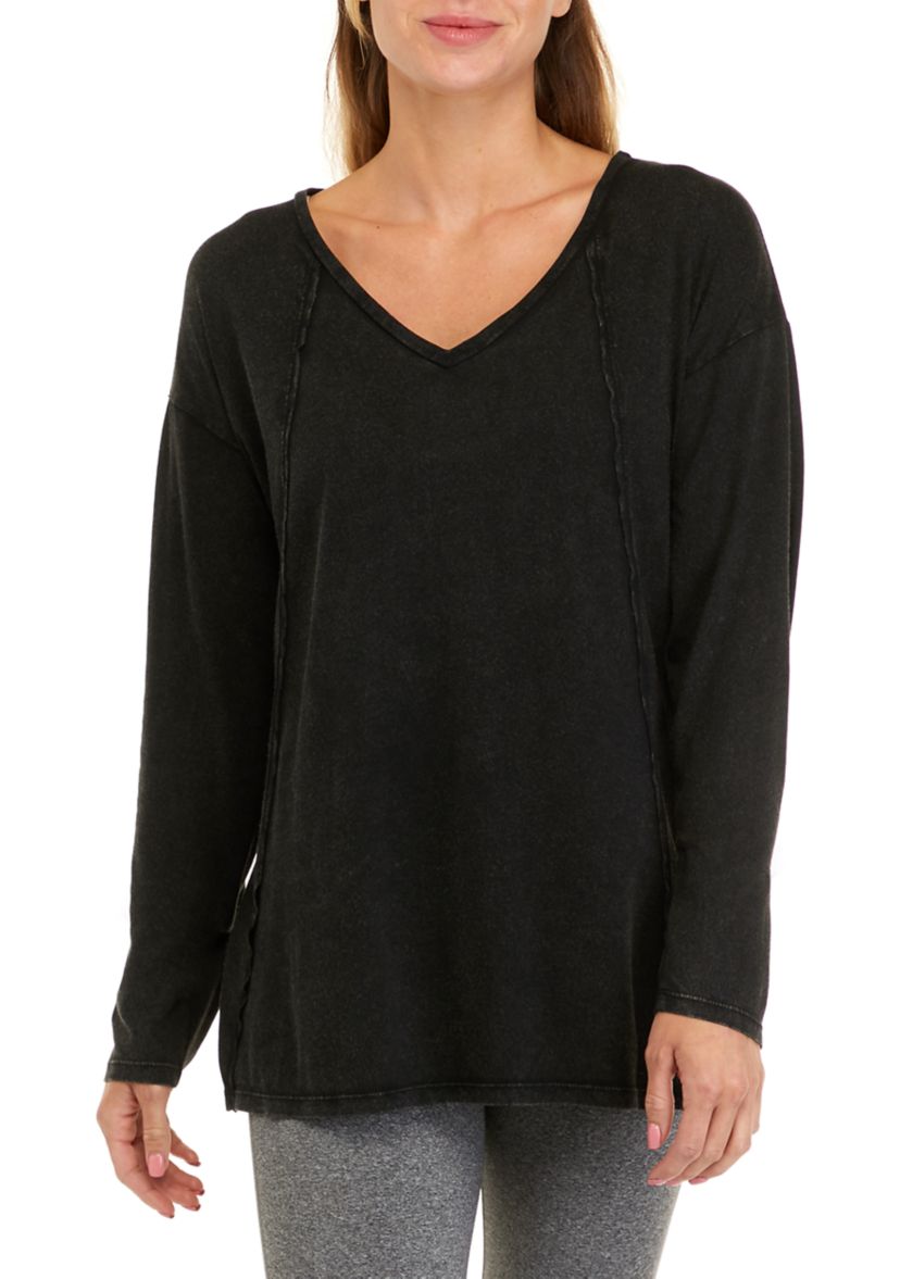 Studio Womens Long Sleeve Relaxed Tunic T-Shirt