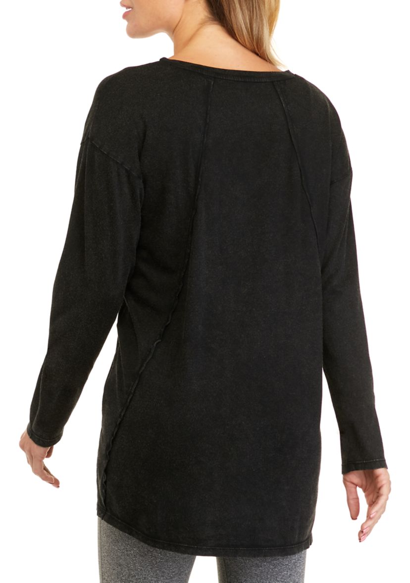 Studio Womens Long Sleeve Relaxed Tunic T-Shirt