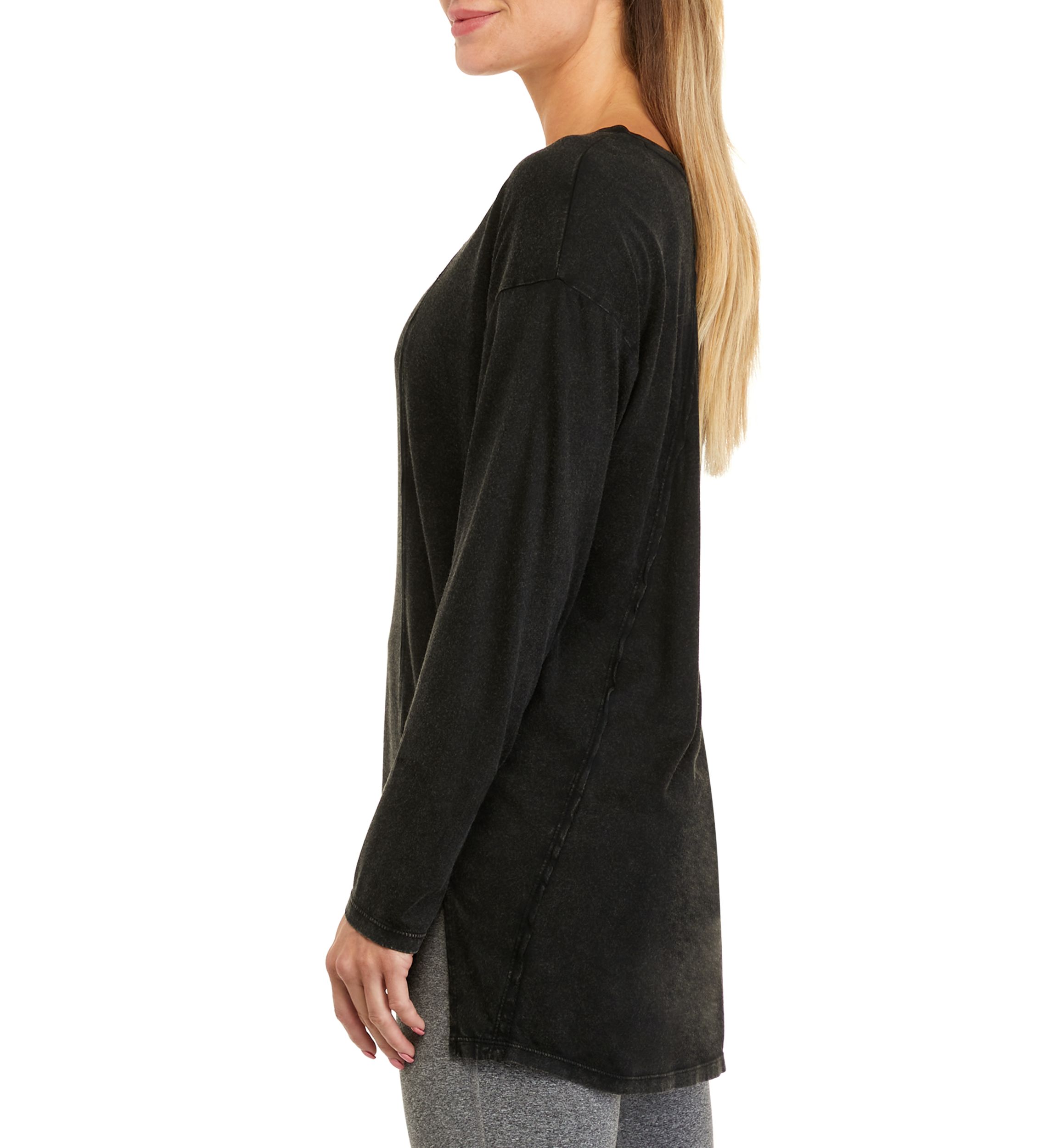 Studio Womens Long Sleeve Relaxed Tunic T-Shirt
