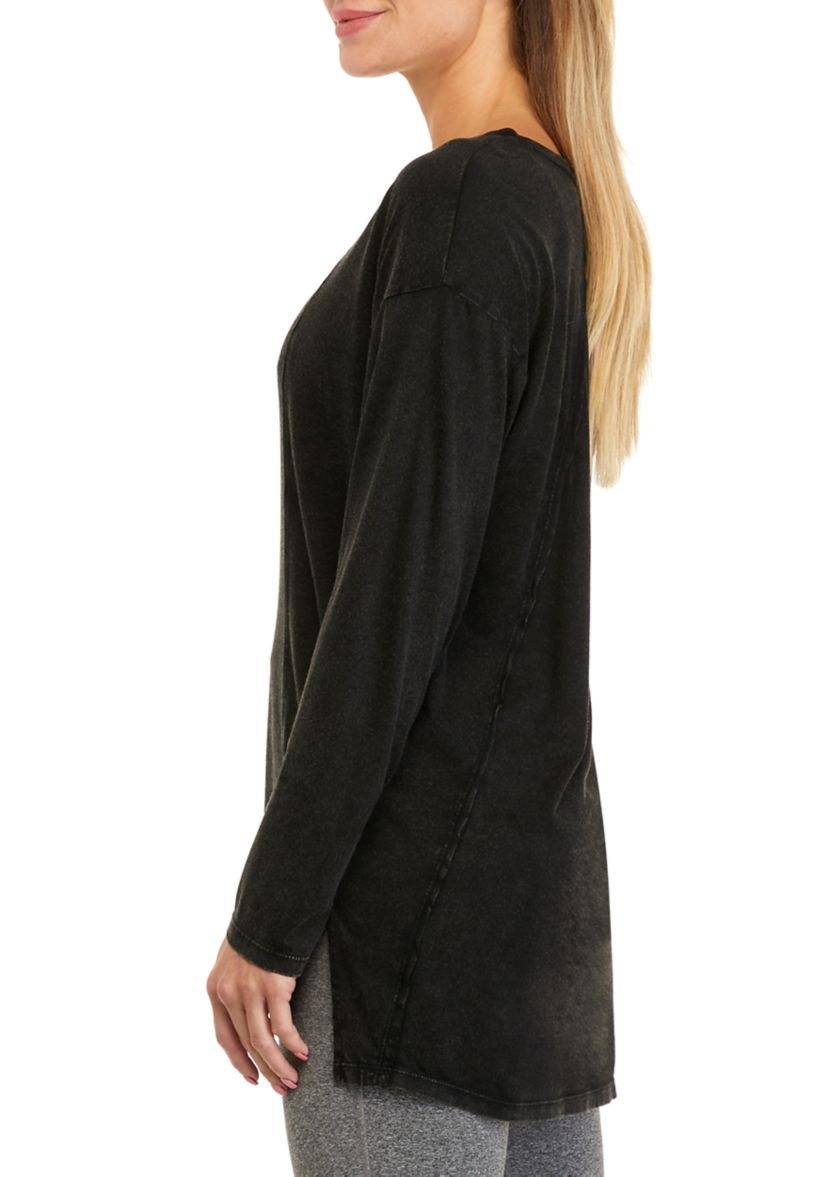 Studio Womens Long Sleeve Relaxed Tunic T-Shirt