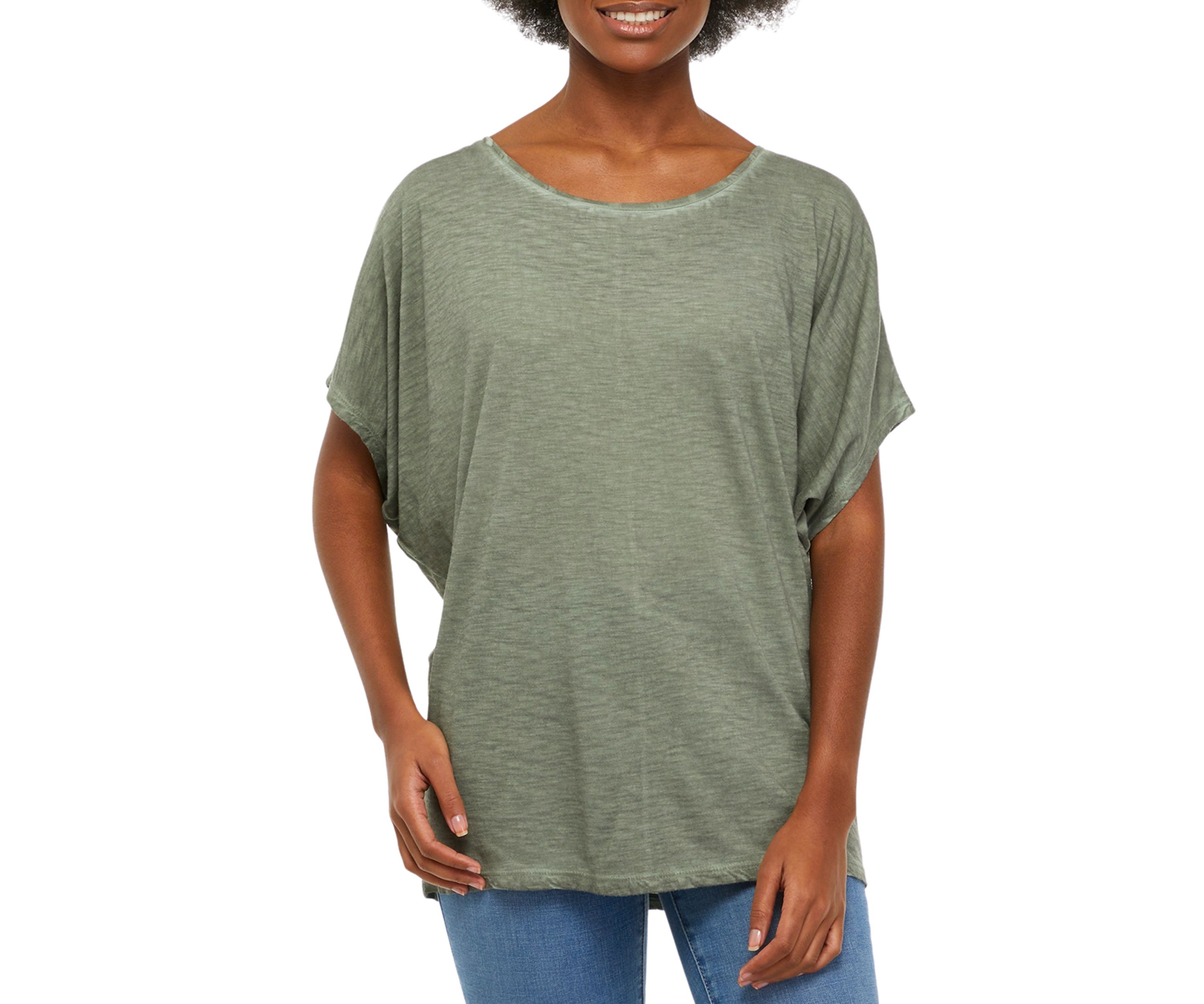Studio Womens Short Sleeve Dolman T-Shirt