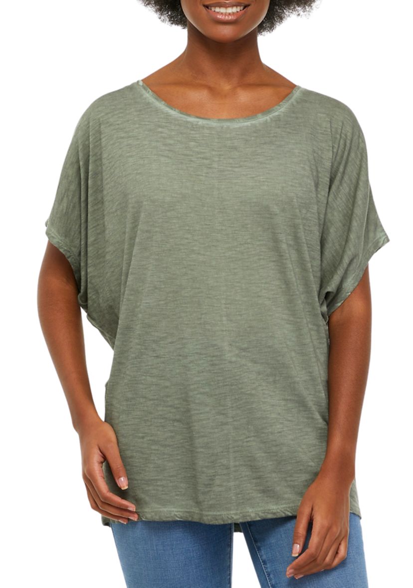Studio Womens Short Sleeve Dolman T-Shirt