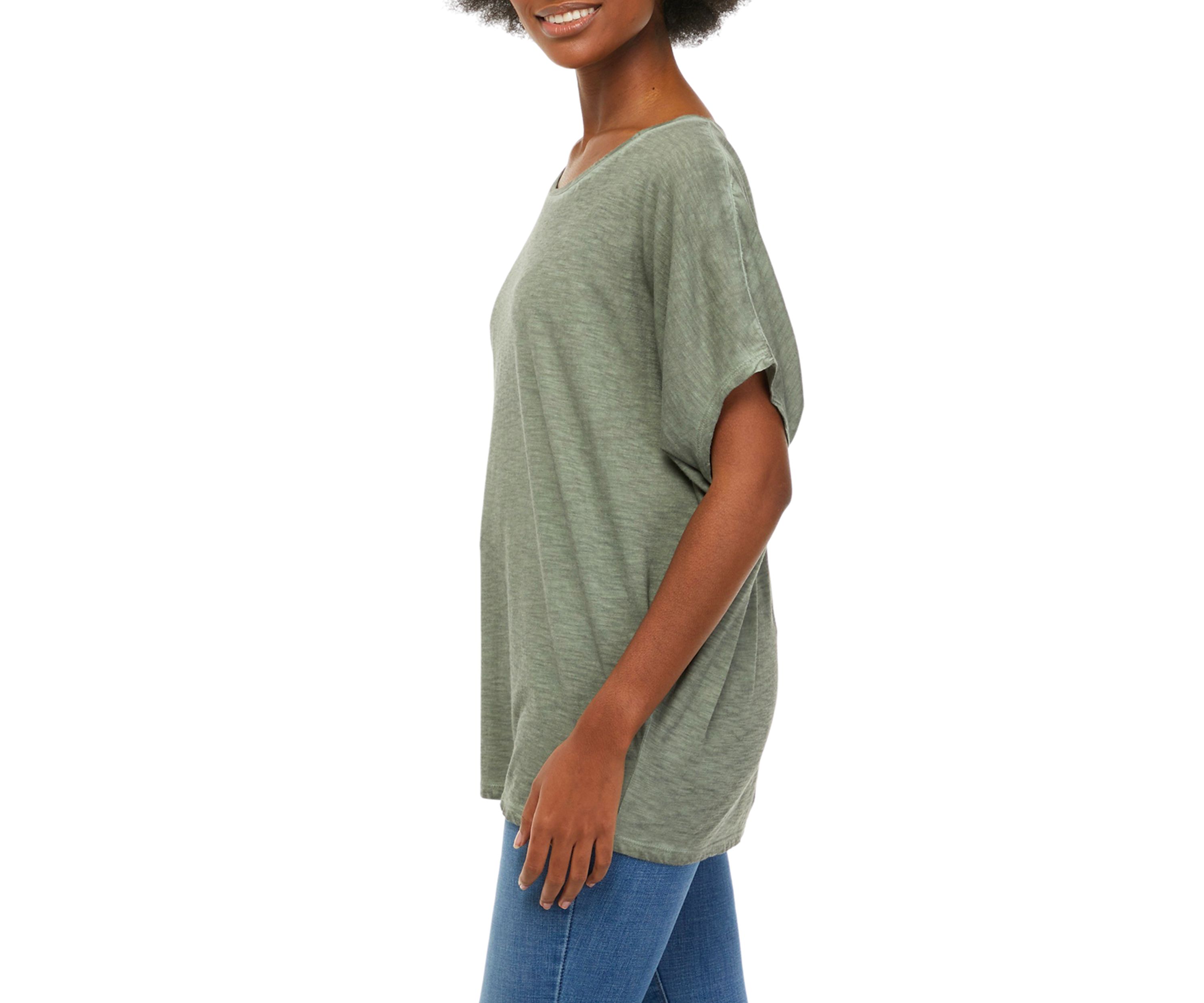 Studio Womens Short Sleeve Dolman T-Shirt