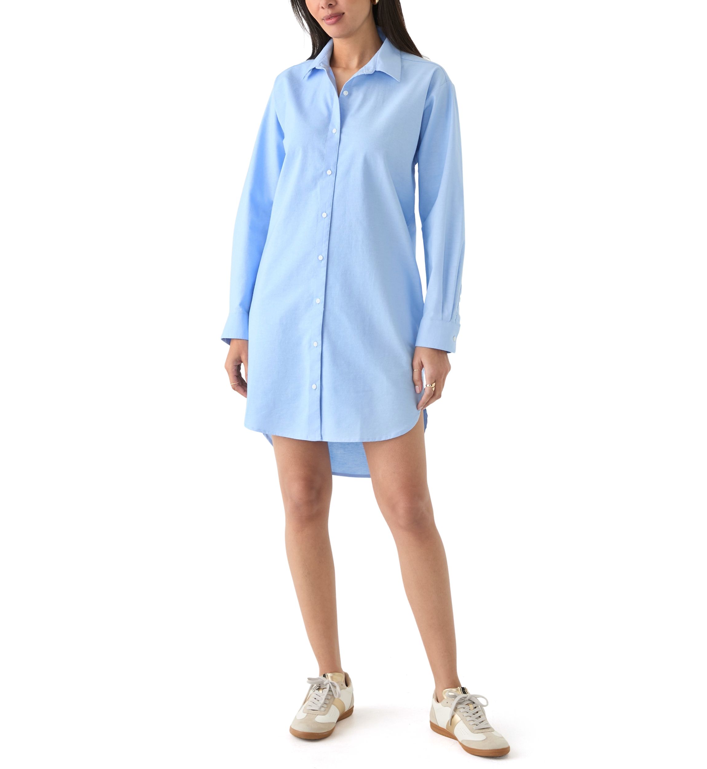 Womens Long Sleeve Button Down Dress Cover-Up 