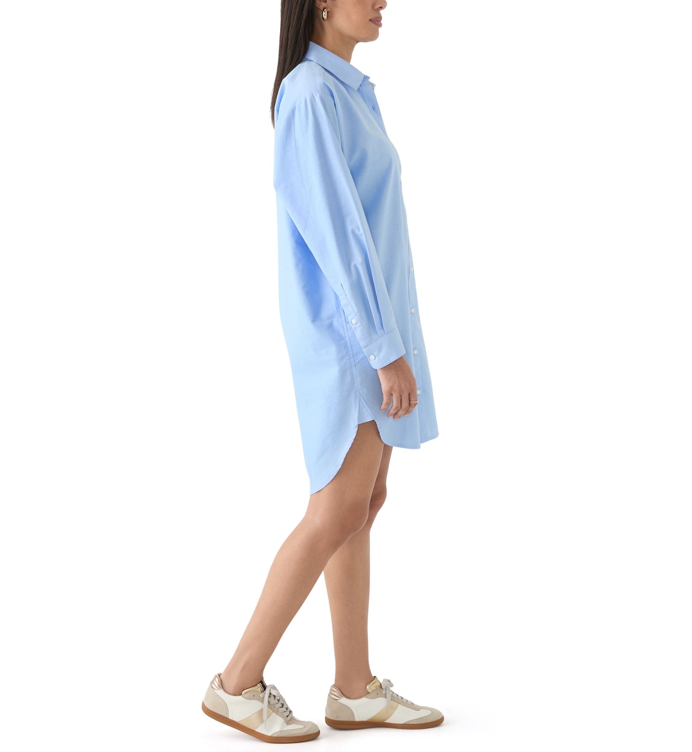 Womens Long Sleeve Button Down Dress Cover-Up 