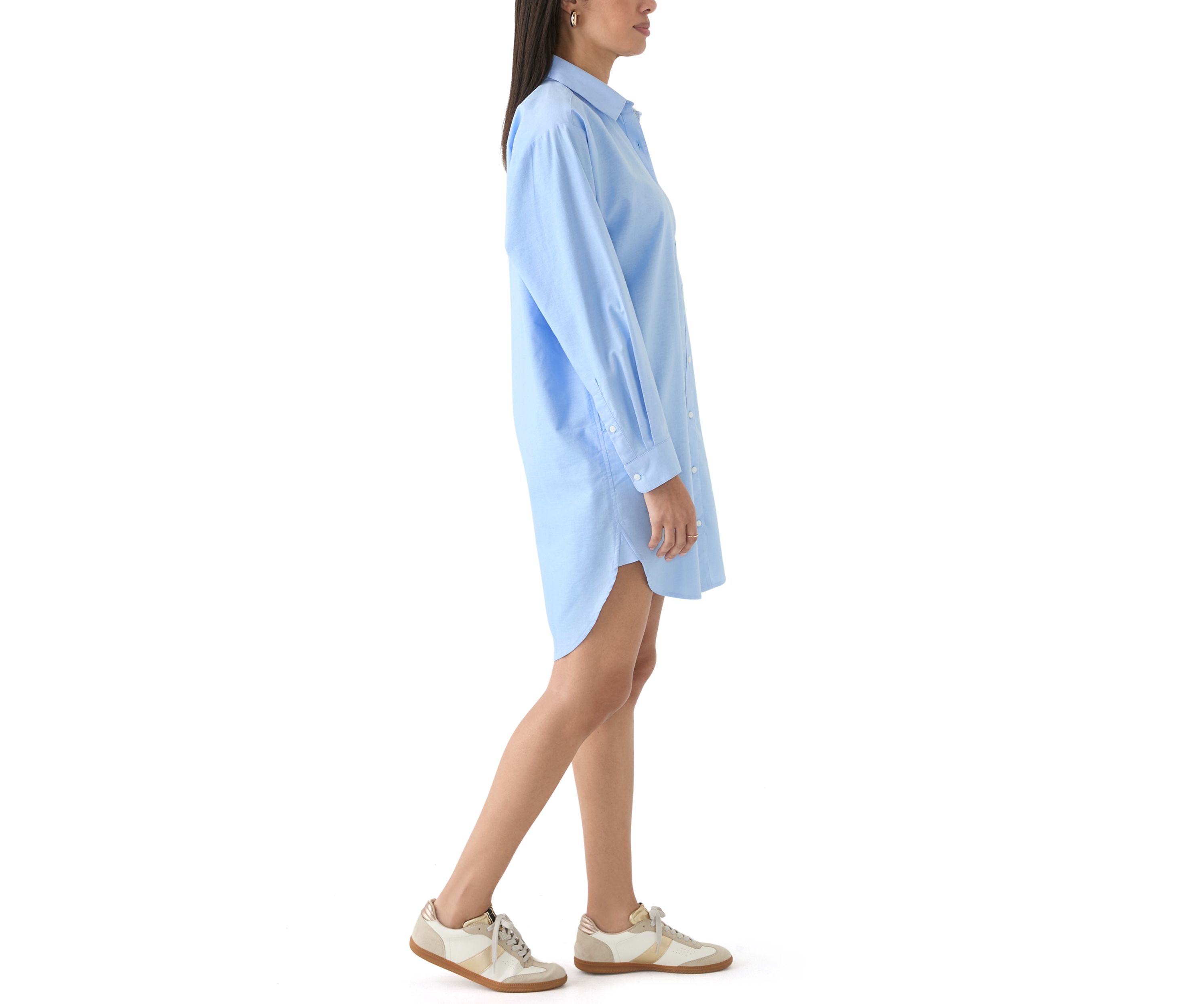 Womens Long Sleeve Button Down Dress Cover-Up 