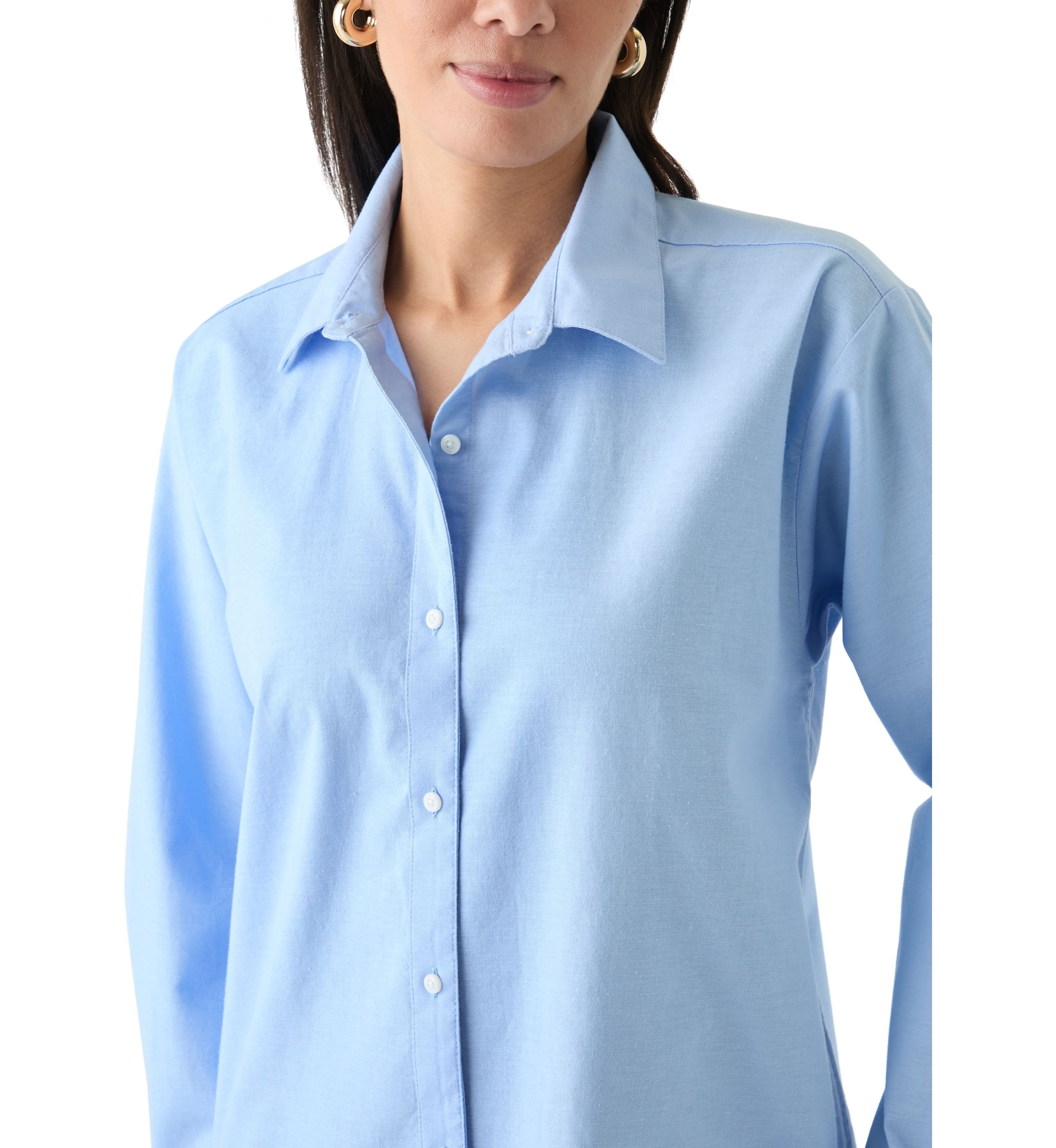 Womens Long Sleeve Button Down Dress Cover-Up 