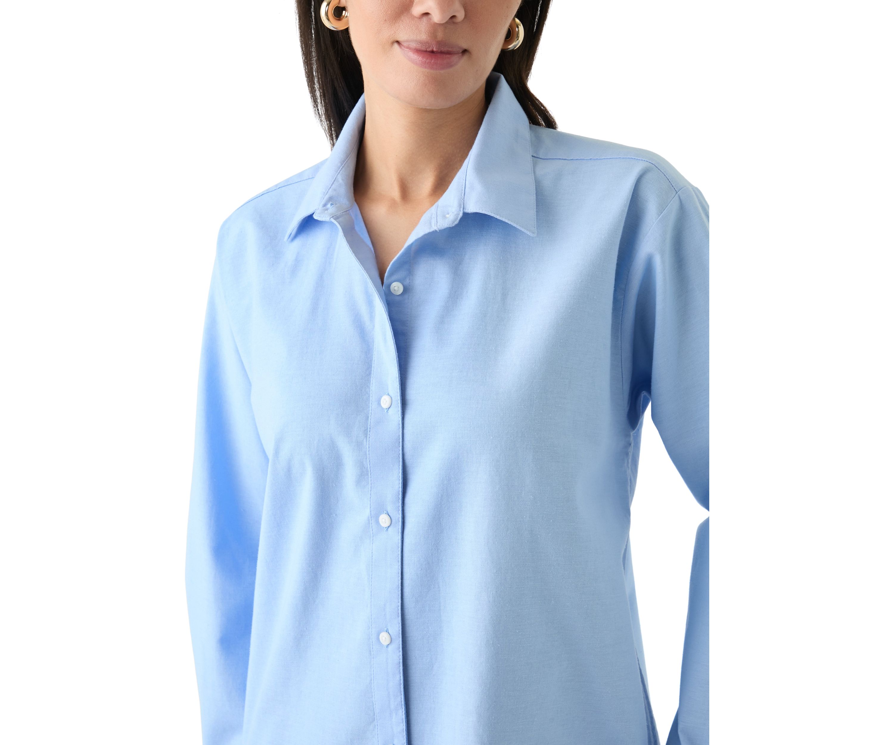 Womens Long Sleeve Button Down Dress Cover-Up 