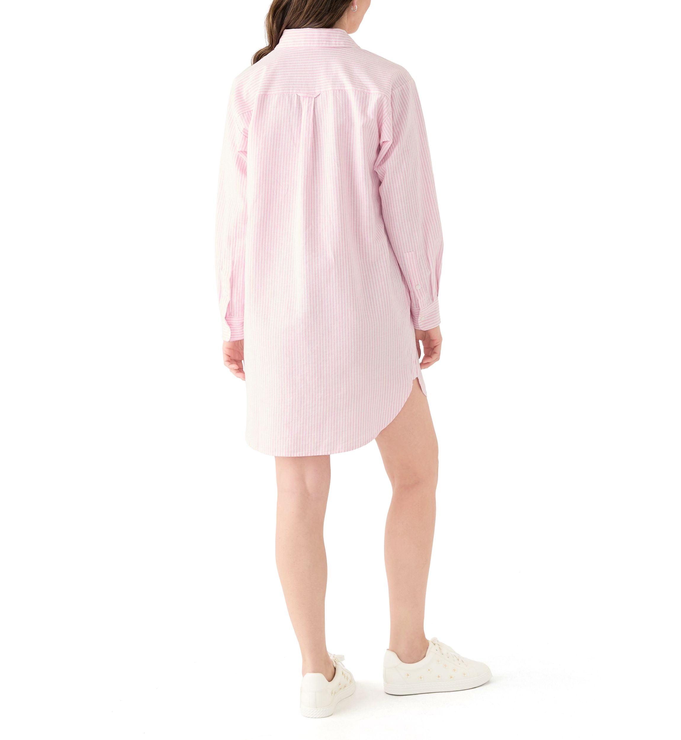 Womens Long Sleeve Button Down Swim Cover Up Dress