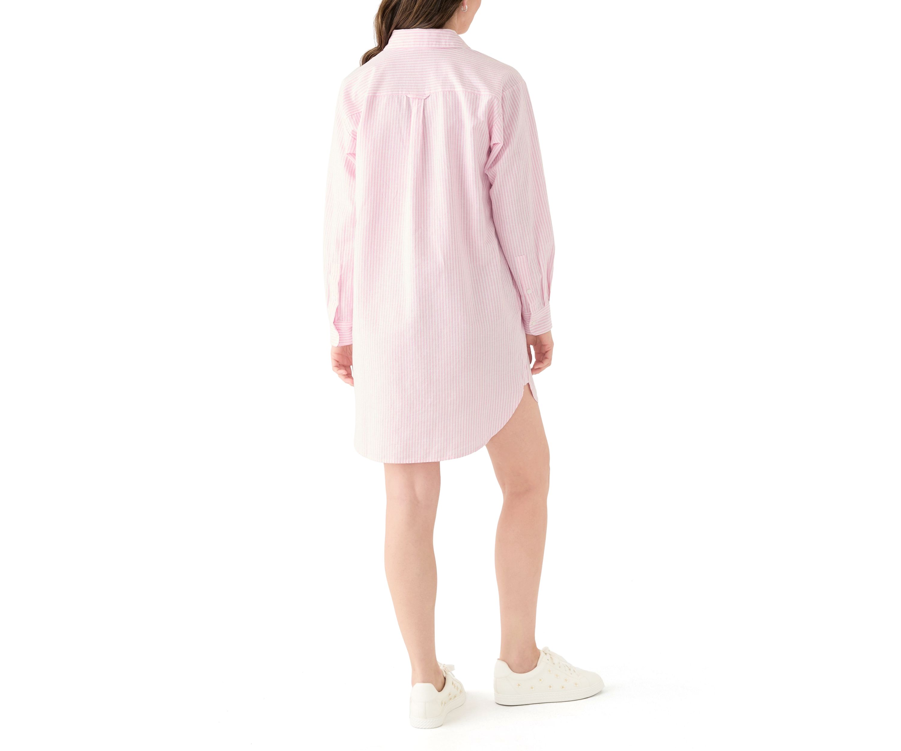 Womens Long Sleeve Button Down Swim Cover Up Dress
